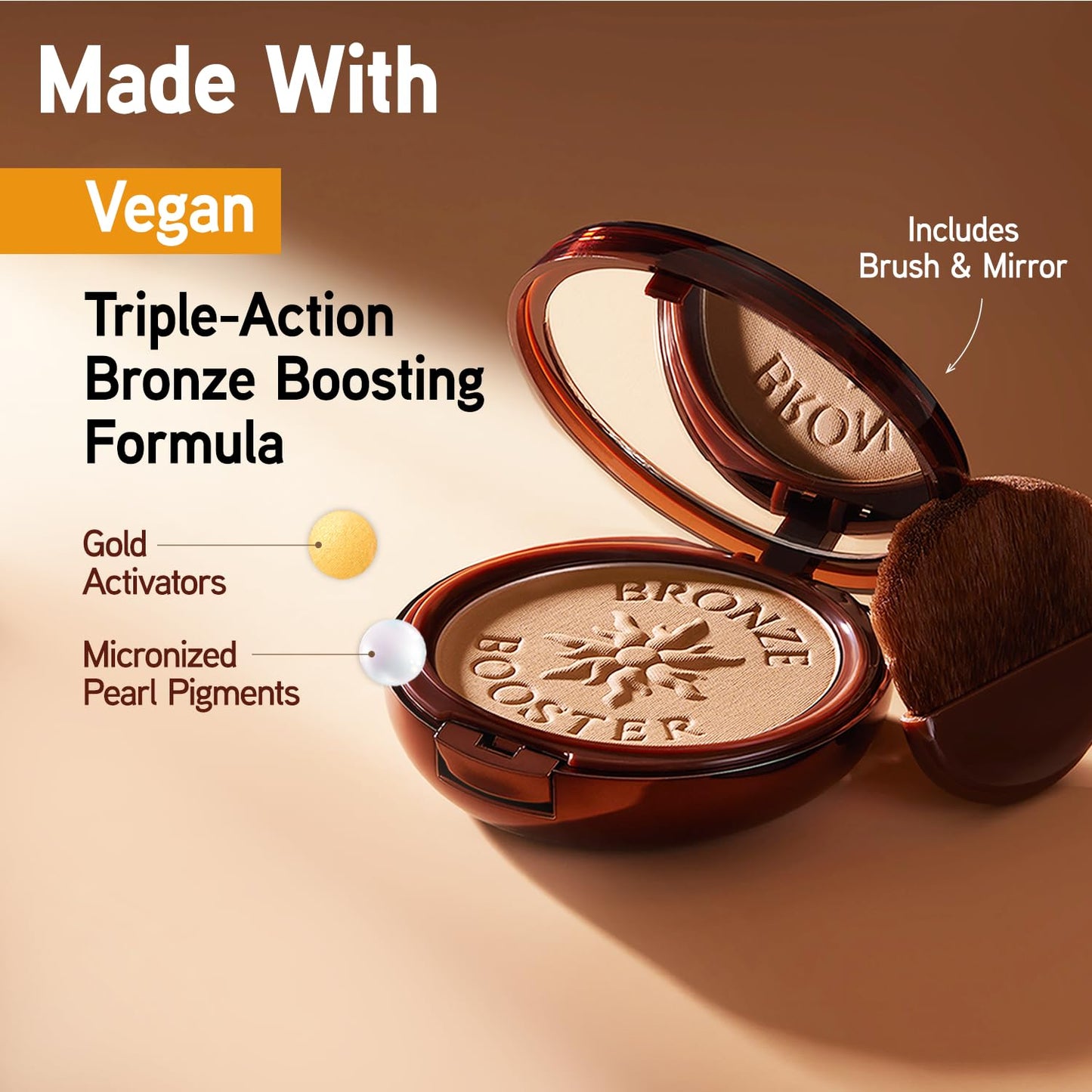 Physicians Formula Bronze Booster Pressed Contour Bronzer - Glow Activator Vitamin Infused Technology with a Natural Finish, Buildable Coverage, Cruelty-Free & Hypoallergenic - Medium-to-Dark