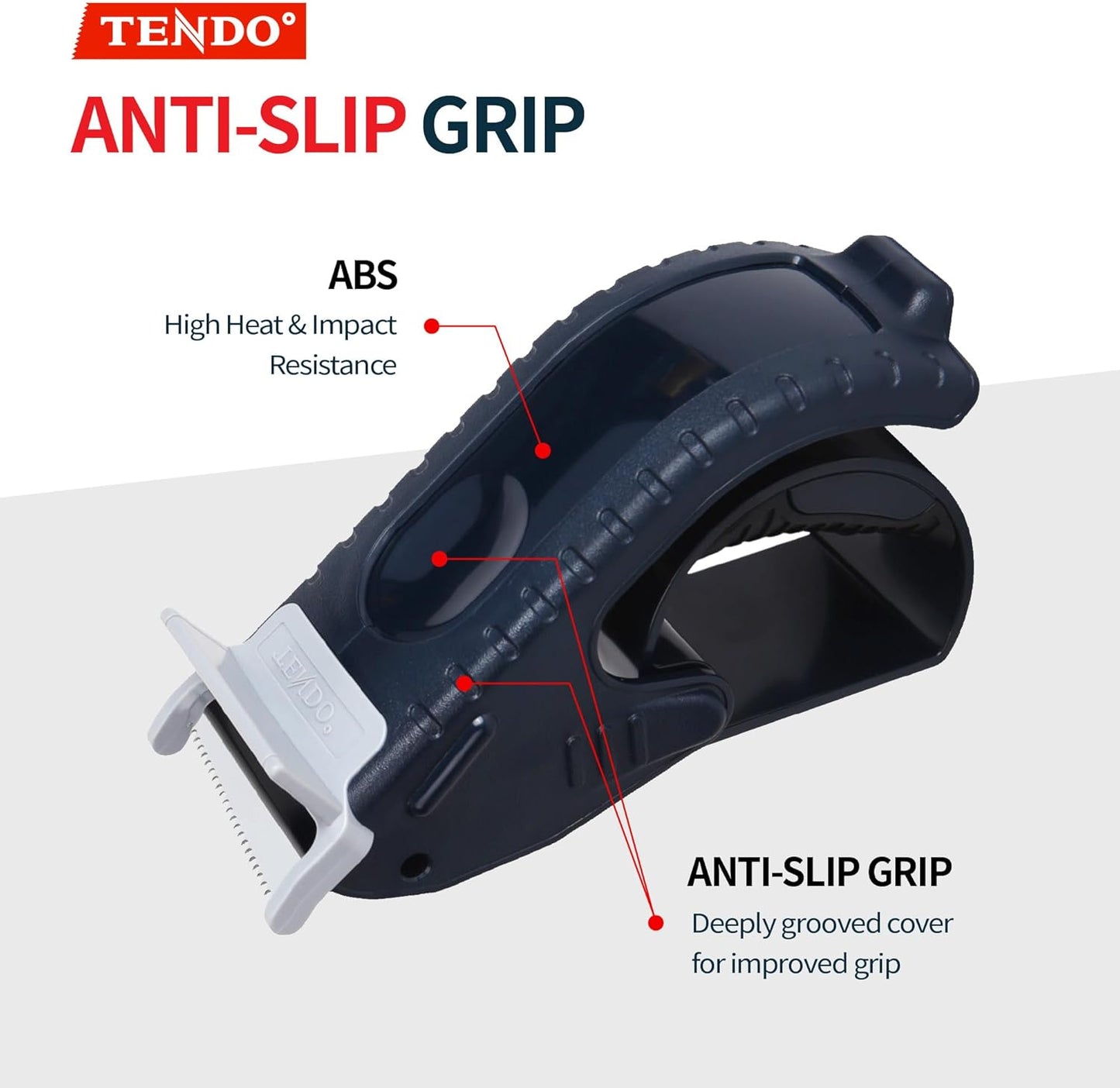 TENDO° SY-223 Tape Label Dispenser: Ergonomic, Economic, Environmental Solution with 10° Sloped Blades, Compatible with 1.77-2'' Tapes