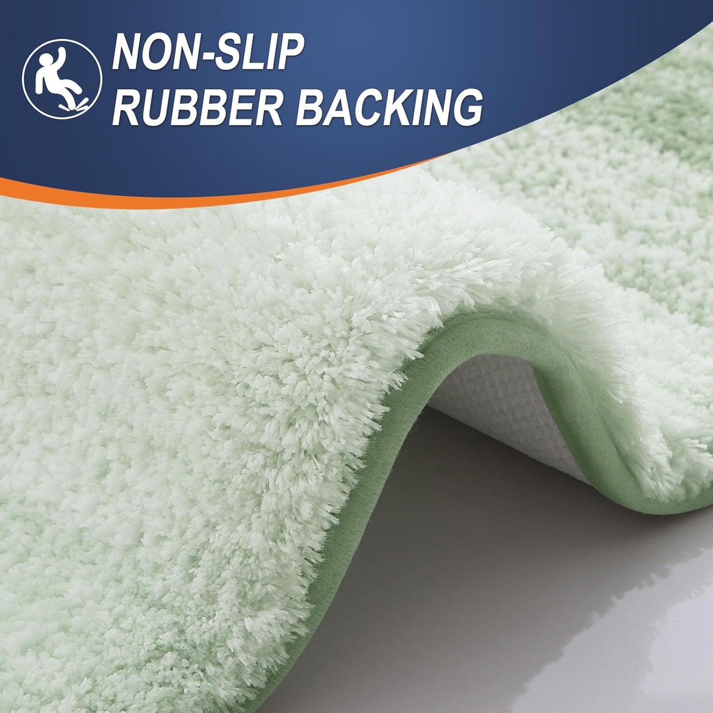 OLANLY Bathroom Runner Rugs 59x24, Extra Soft Absorbent Microfiber Bath Rugs, Rubber Backing, Quick Dry, Washable Bath Mats for Bathroom Floor, Tub and Shower, Home Decor Accessories, Sage Green