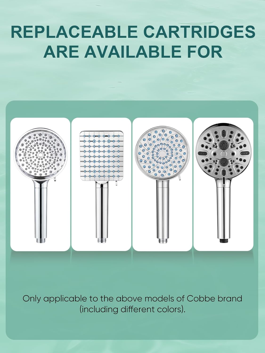 Cobbe 4 Pack Replacement Filters for Handheld Shower Head - Water Softener Filters Beads for Hard Water - Remove Chlorine - Reduces Dry Itchy Skin