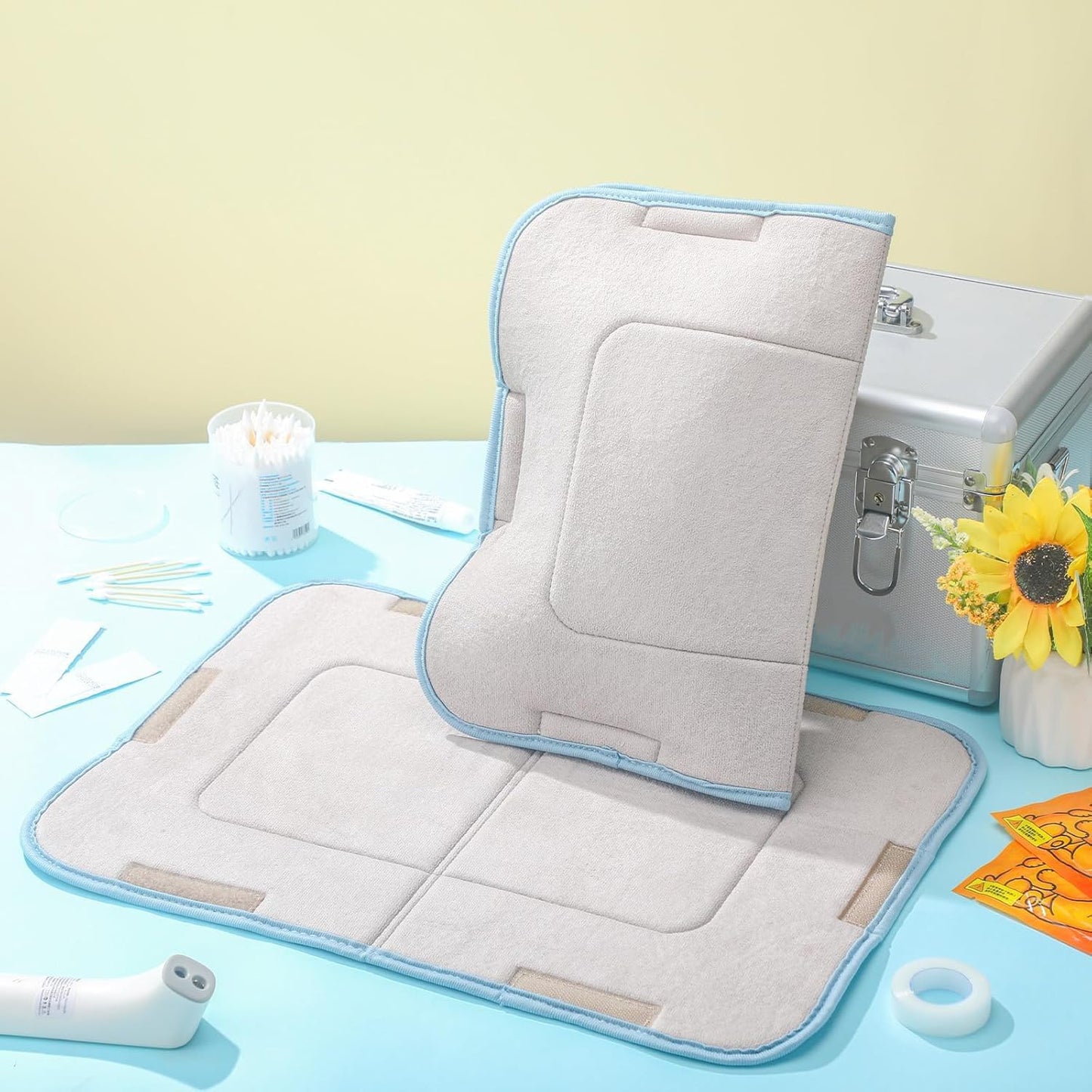 2 Pcs Heating Pad Cover Foam Filled Terry Cover Hydroculators Moist Hot Heat Pack for Cramps Muscle Soreness Dysmenorrhea Aches Relaxation Without Pockets(Standard)