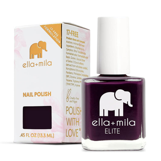 Ella+mila Professional Quick Dry Nail Polish - Long-Lasting & Chip-Resistant (Elite Collection - Little Plum Dress - 0.45 fl oz)