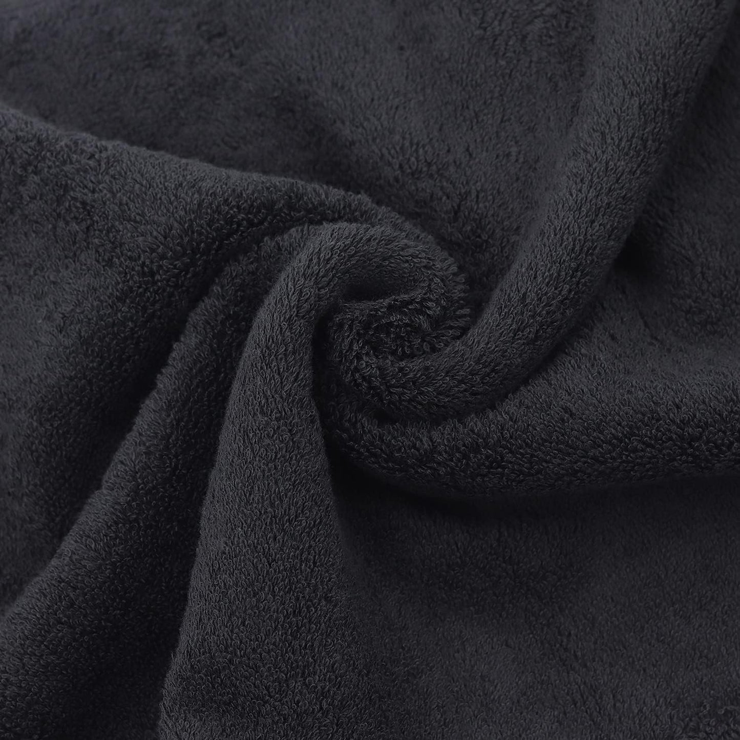 Monogrammed Hand Towel, Personalized Initial Gift, Extra Absorbent 100% Turkish Cotton - Soft Terry Finish - Set of 2 - Gold Block Initial N - Embroidered on Black Towels