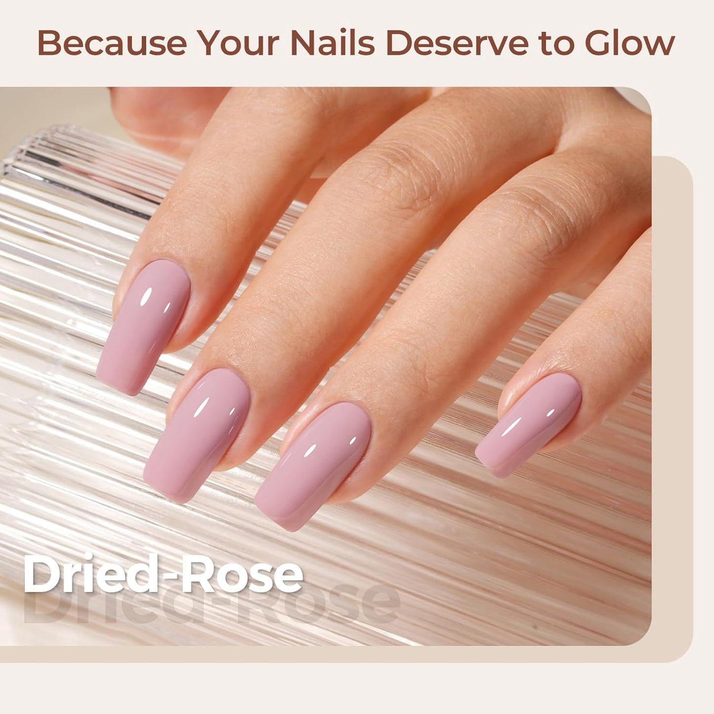 AILLSA Gel Nail Polish Light Purple Dried-Rose Nude Gel Polish Dusty Mauve Neutral Color Gel Polish Natural Summer Winter Nails Soak Off U V Gel Nail Manicure at Home Holiday Gift 0.51 Fl Oz/GC03