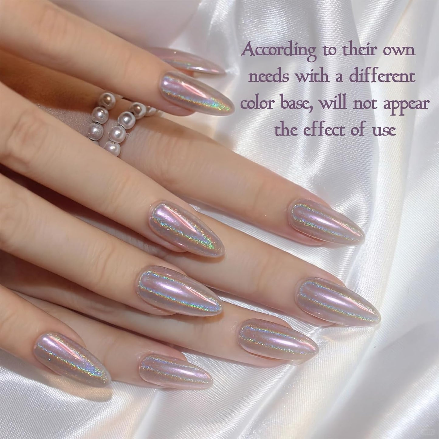 Artdone Chrome Nail Powder Magic White Pearl Kit Mirror Effect Silver Metallic Holographic Dip Nail Powder Decoration Iridescent Aurora Mermaid Pigment