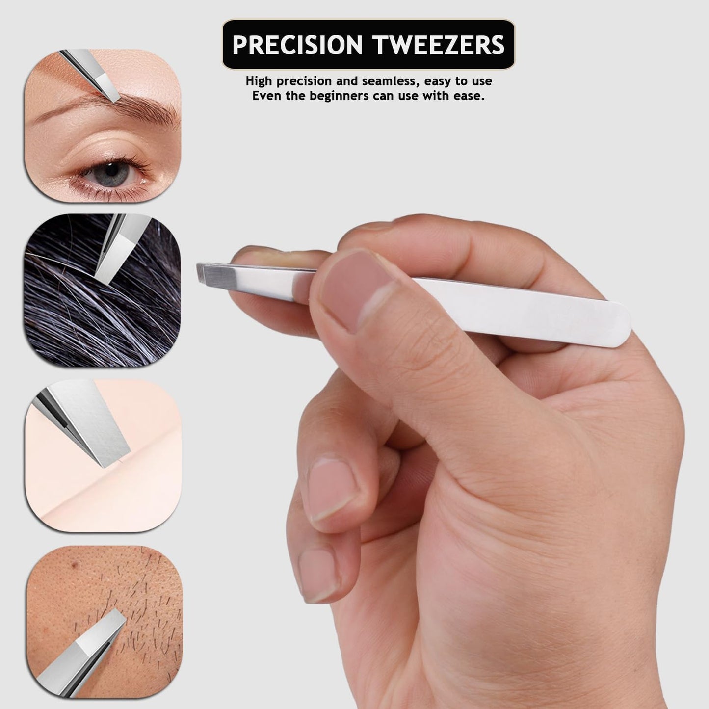 6 Sets Pack Travel Manicure Set Professional Nail Clipper Kit-5 Pieces Stainless Steel Manicure Kit, Women Men Grooming kit With Nail Care Tools Beauty Scissors Tweezers (Silver Black)