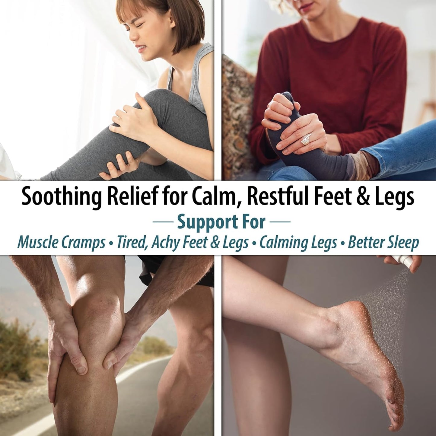 Magnesium Oil Spray for Feet and Legs | Made in The USA | Topical Ionic Magnesium Chloride Lotion for Body Joints | Promotes Relaxation, Relief from Muscle Cramps, 3oz