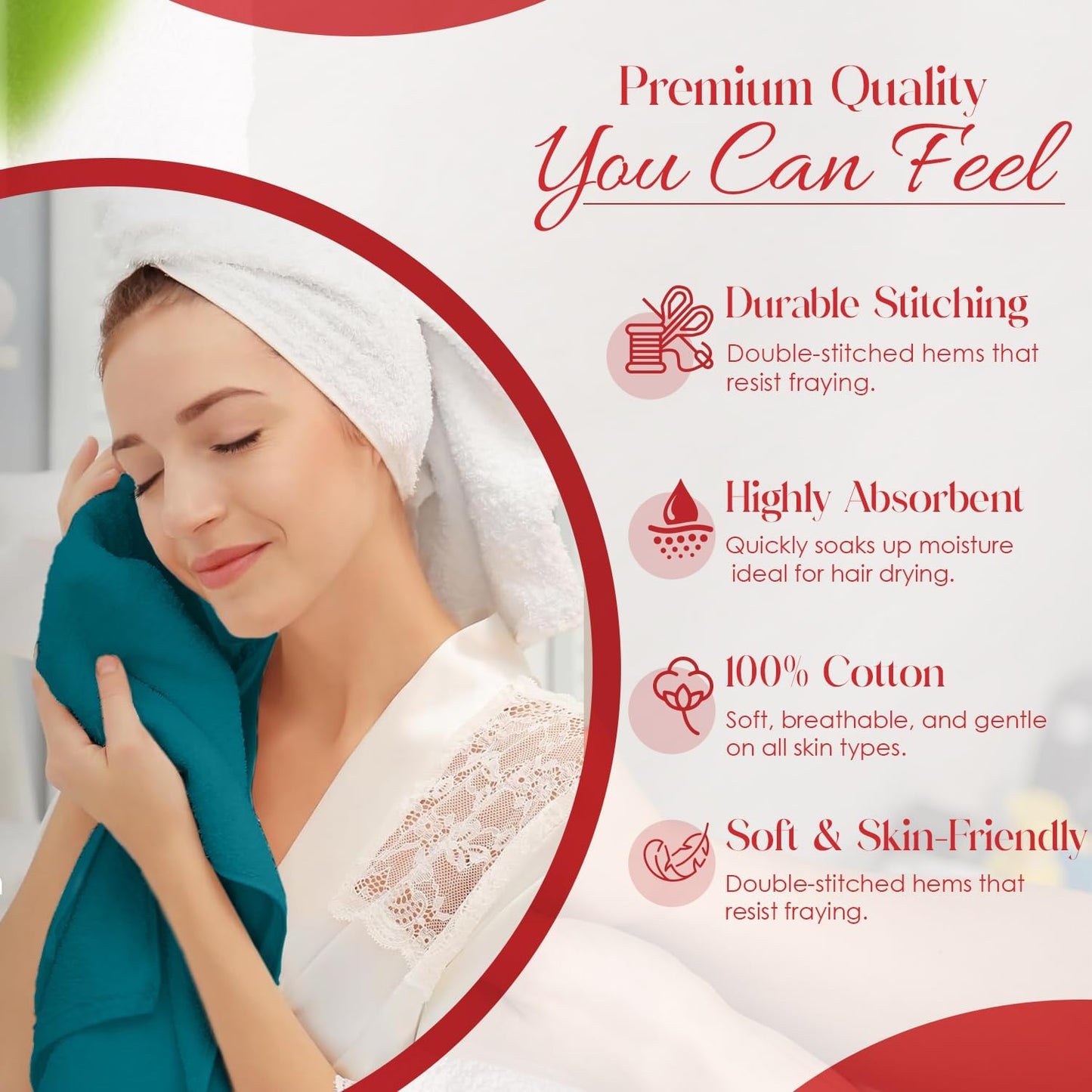 RIVERSIDE 6 Pack Premium Hand Towels Set, 16x28 inches, 100% Ring Spun Cotton, 600 GSM, Soft, Quick Dry and Highly Absorbent, Towels for Bathroom, Kitchen, Gym, Spa - Teal