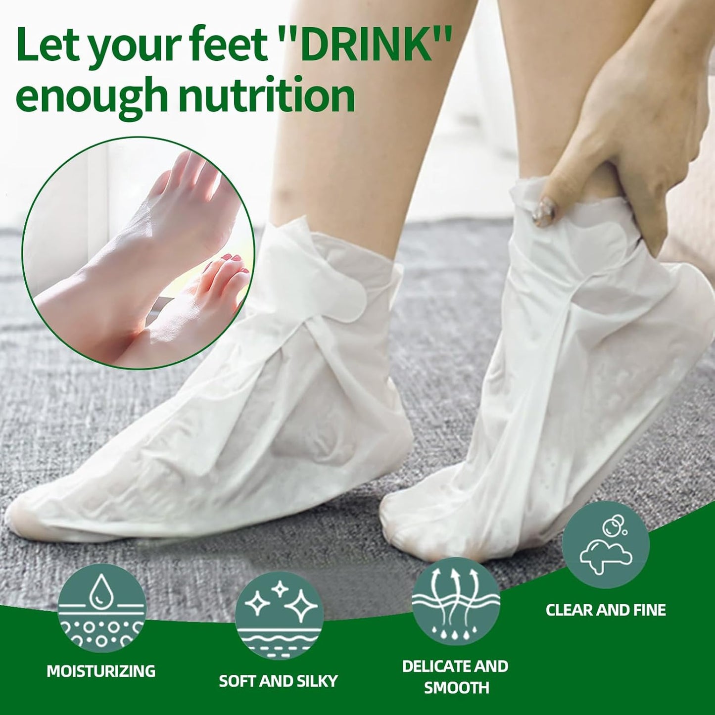 Moisturizing Foot Mask 5 Pack,Hydrating Foot Masks for Dry Cracked Feet,Moisturizing Socks Dry Skin Moisturizer for Soft and Smooth Touch Feet,Foot Care Spa Gifts for Women Men Stocking Stuffers