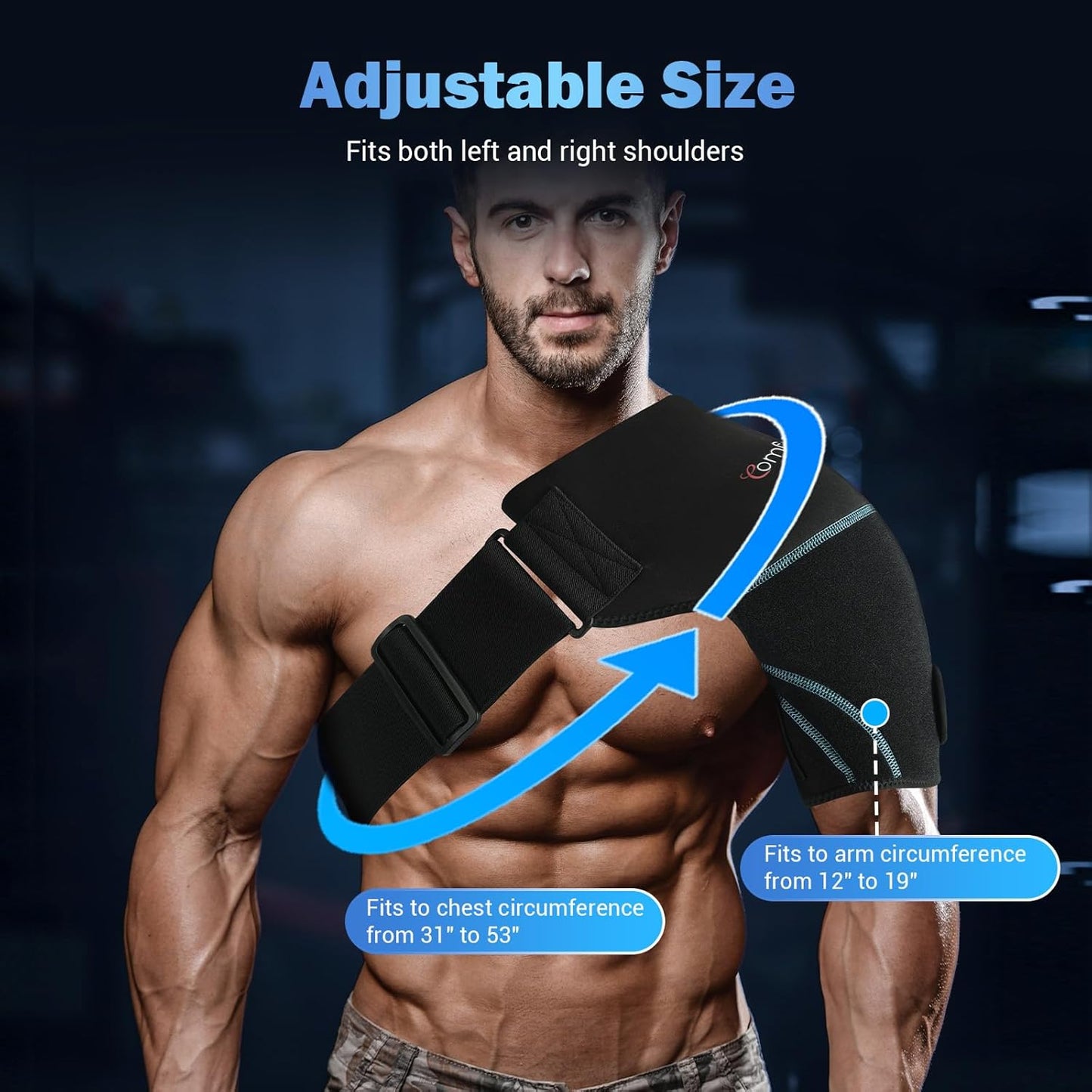 Comfytemp Shoulder Brace Ice Pack Wrap, FSA Eligible HSA Approved Item, Gel Cold Compression Sleeve for Injuries Reusable Arm Rotator Cuff Pain Relief, Physical Therapy Recovery Gift Men Women Elderly