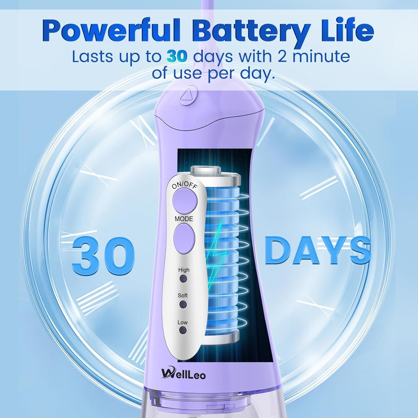 Water Flosser for Teeth, Portable Oral Irrigator Rechargeable Water Dental Flosser Pick with High Pressure 5 Jet Tips, IPX7 Travel Water Flossing for Brace Teeth Cleaner Gum Care