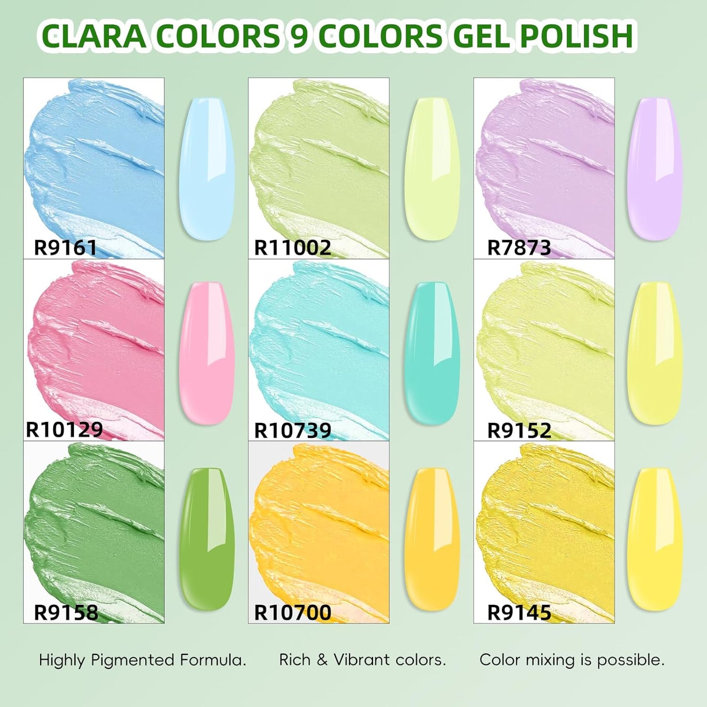 Gradient Painting Gel Nail Polish Set, 9 Colors Pink Purple Green Yellow Ombre Gel Nail Polish with 50pcs Nail Sponges 4 Claws Grabber Brush Sponge Pat Solid Nail Art Paiting Gel Polish Natural French