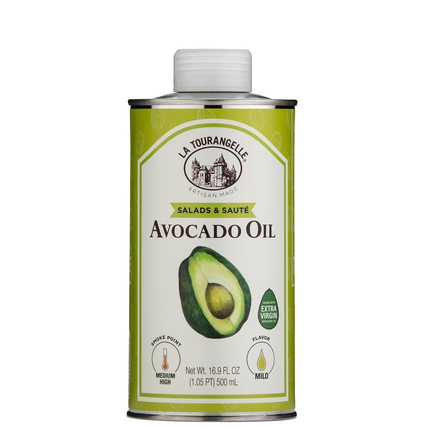 La Tourangelle Avocado Oil 16.9 Fl Oz, All-Natural, Artisanal, Great for Salads, Fruit, Fish or Vegetables, Buttery Flavor