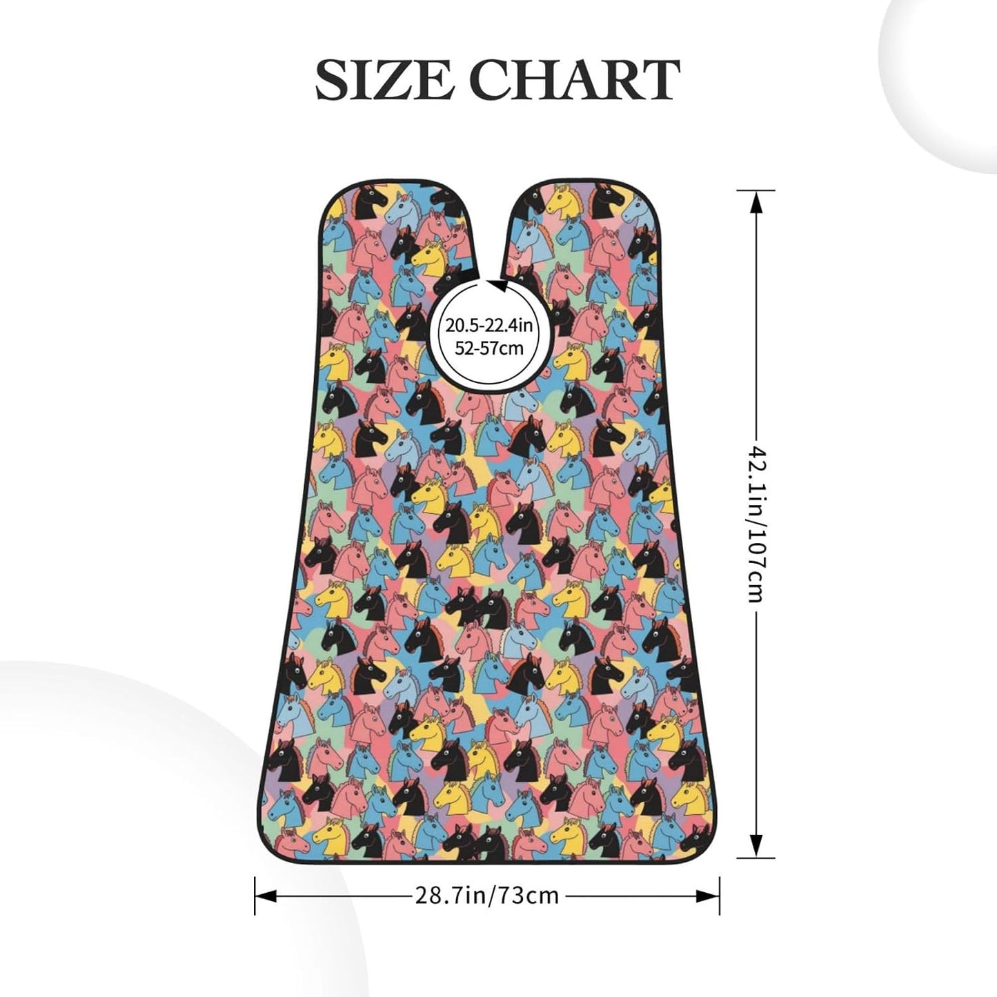 Beard Bib Apron for Men Shaving, Waterproof Non-Stick Hair Catcher with Suction Cups, Grooming Essential for Dad Husband, Colourful Cartoon Horses Shave Bib