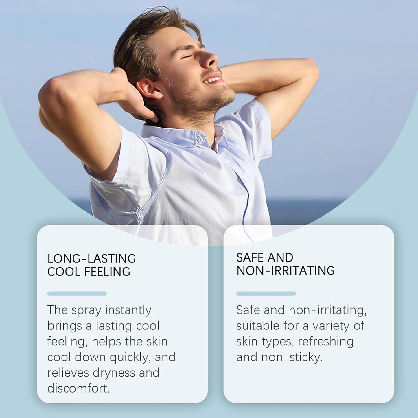 Portable Cooling Body Spray, 50ml, Refreshing Mint Scent, Non-Sticky Formula for Summer Use