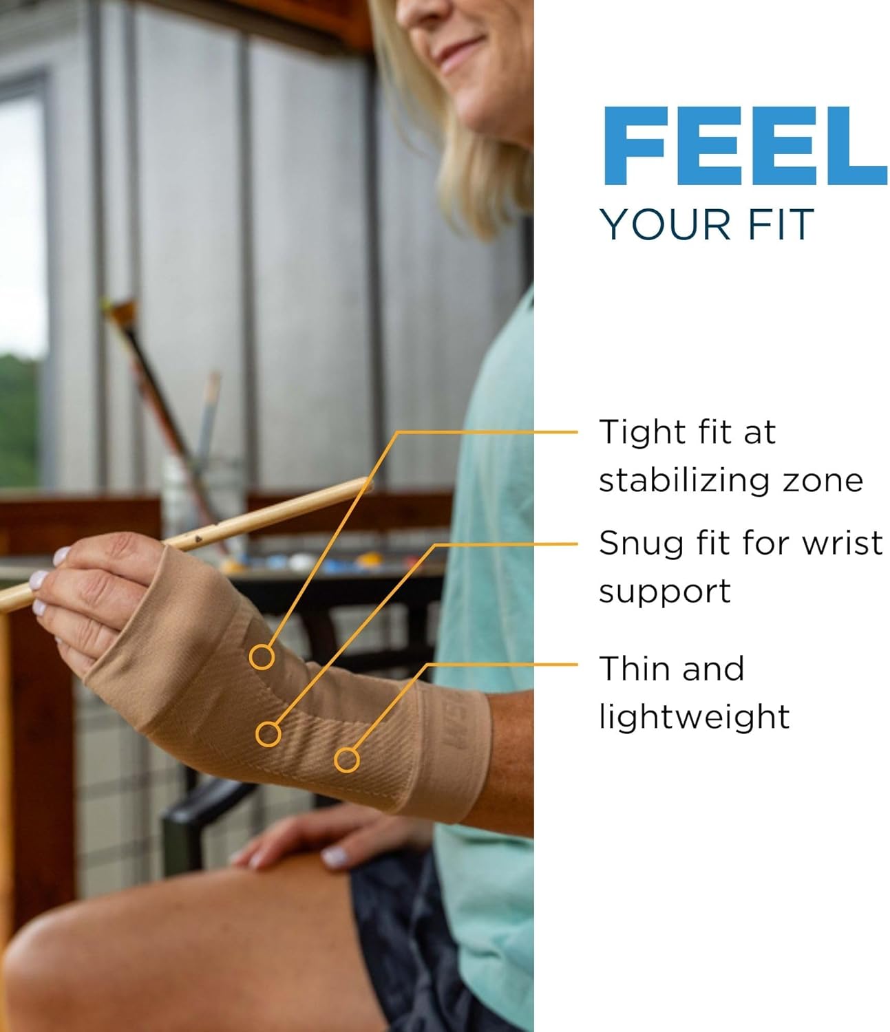 OrthoSleeve WS6 Compression Wrist Sleeve/Carpal Tunnel Wrist Brace, Supports Pain and Strain and Fatigue