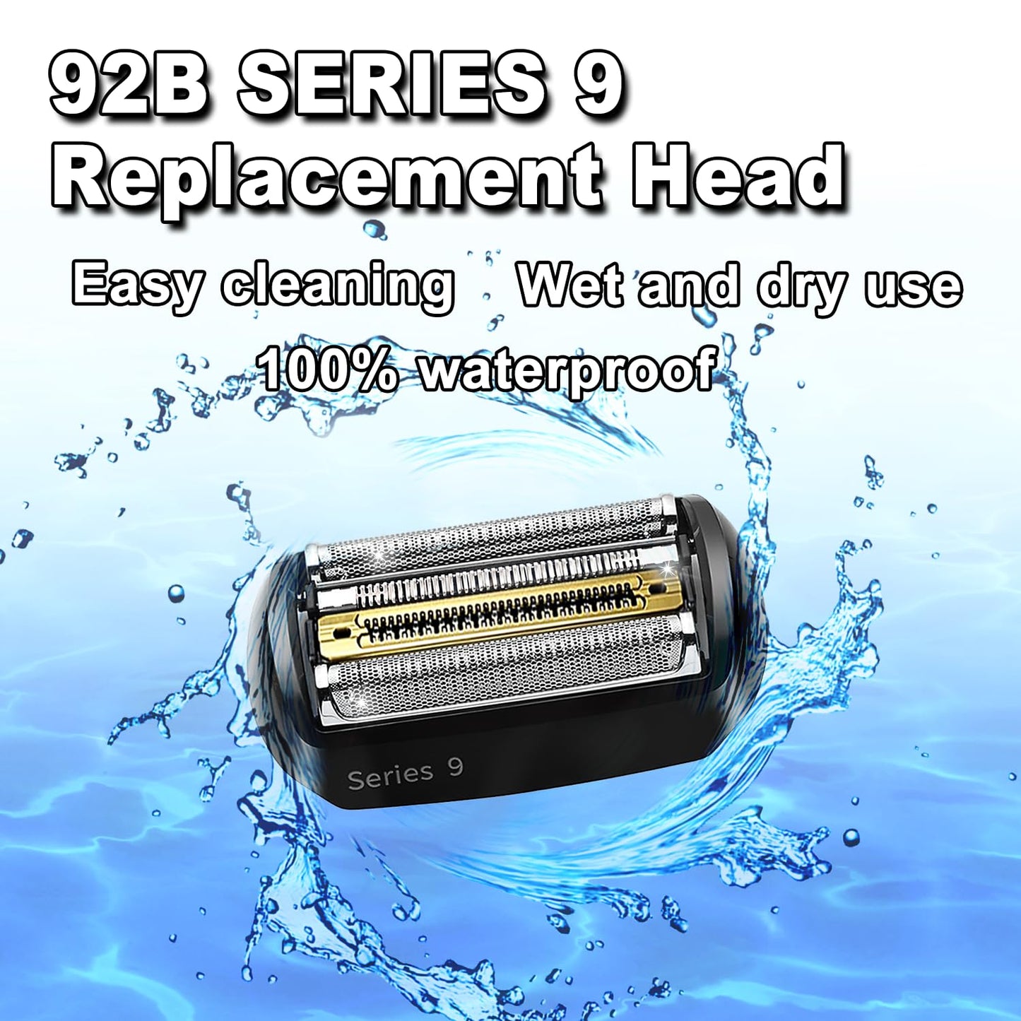 NEW Series 9 92B Braun Electric Shaver Replacement Head for Men Razor Shaving Blades Compatible with 92B Braun Replacement 9290cc 9291cc 9370cc 9293s 9385cc 9390cc 9330s 9296cc (2PACKS)