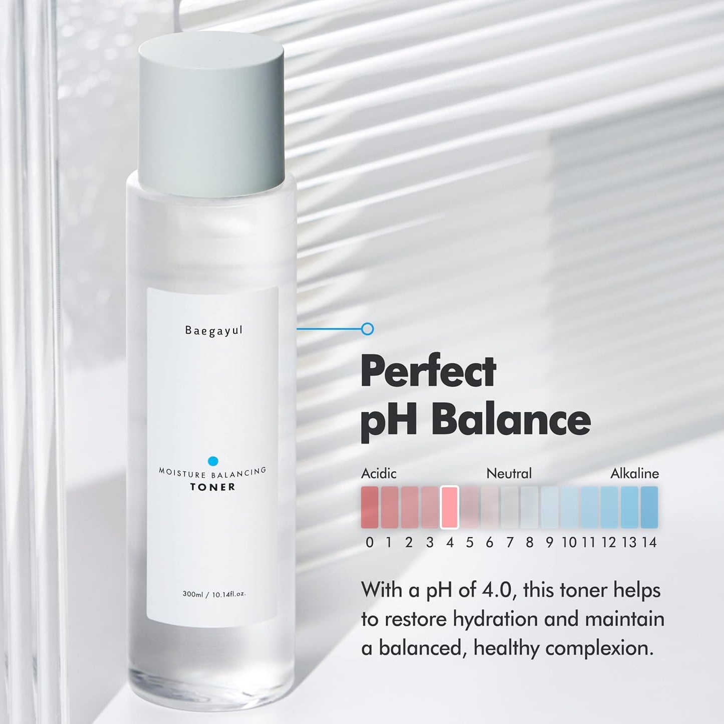 Moisture Balancing Face Toner - Korean Skincare for Sensitive Skin, Hydrating & Soothing with Exfoliating PHA and Hyaluronic Acid, Botanical, Sulfate-Free, Low pH Daily Toner (10.14fl oz)