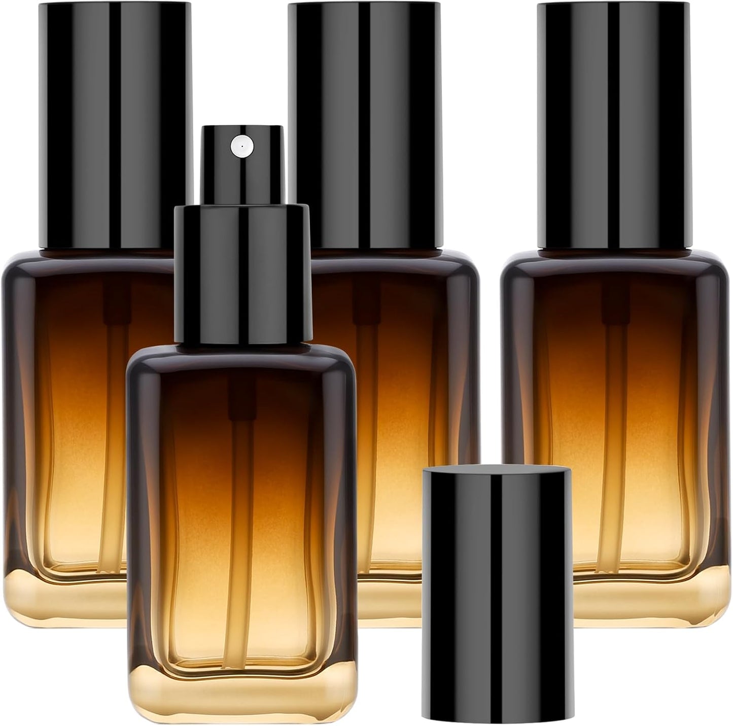 Segbeauty 1.7oz Amber Glass Spray Bottle Refillable Travel Bottles, 4pcs Fine Mist Travel Empty Spray Bottle for Hair, 50ml Atomizer Sprayer for Perfume, Liquid Containers Perfume Cologne Bottles