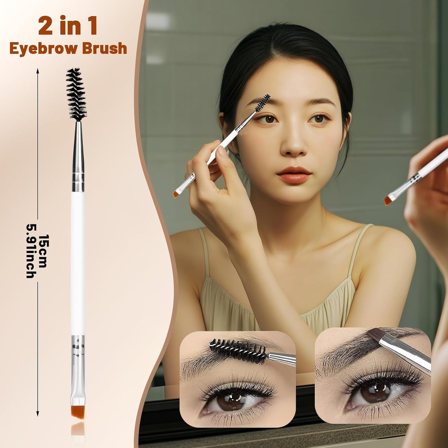 Stainless Steel Eyebrow Razor - Face Razors with Travel Cover & 10 Refill Blades, Eyebrow Brush - Help Exfoliate and Smooth Skin for Eyebrow, Leg, BIKINI, Facial, Beard Remove - S