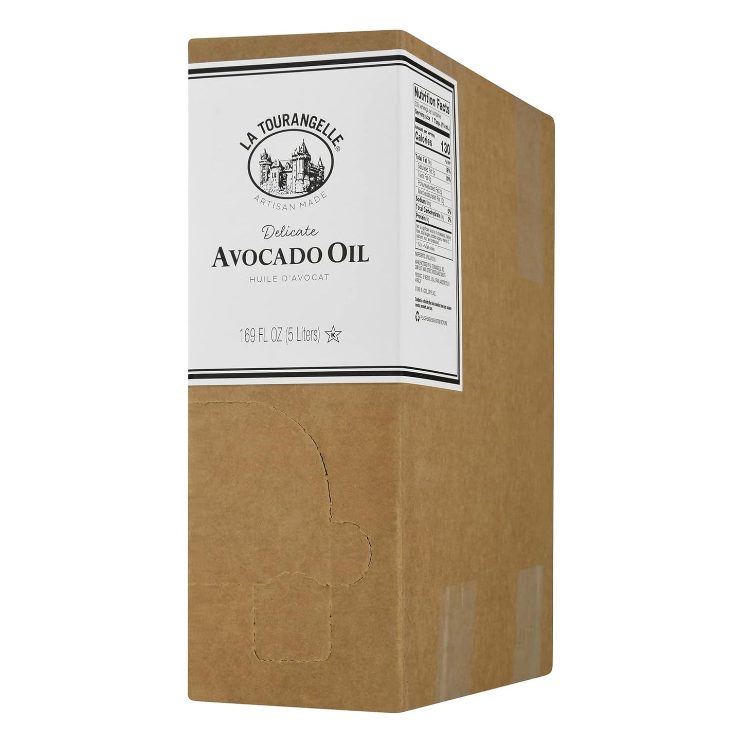 La Tourangelle Avocado Oil, Handcrafted from Premium Avocados, Great for Cooking, as Butter Substitute, and for Skin and Hair, 169 fl oz