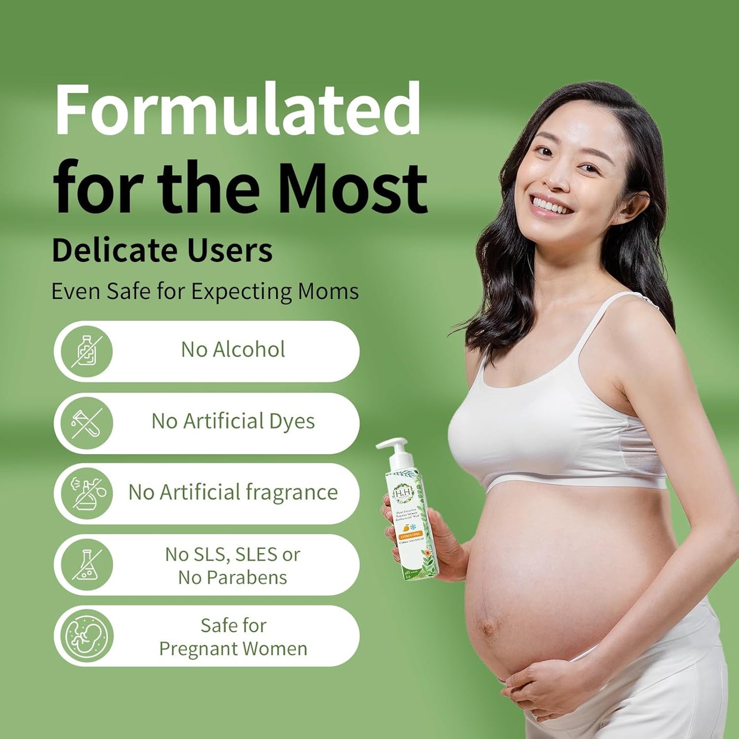 HH Herb & Health Feminine Wash for Women, pH3.6 Lactobacillus Cleanser with Botanical Extracts, Hydrating & Cooling Intimate Care for Odor Dryness and Itch, Sensitive Skin Safe, Fresh Floral Scent