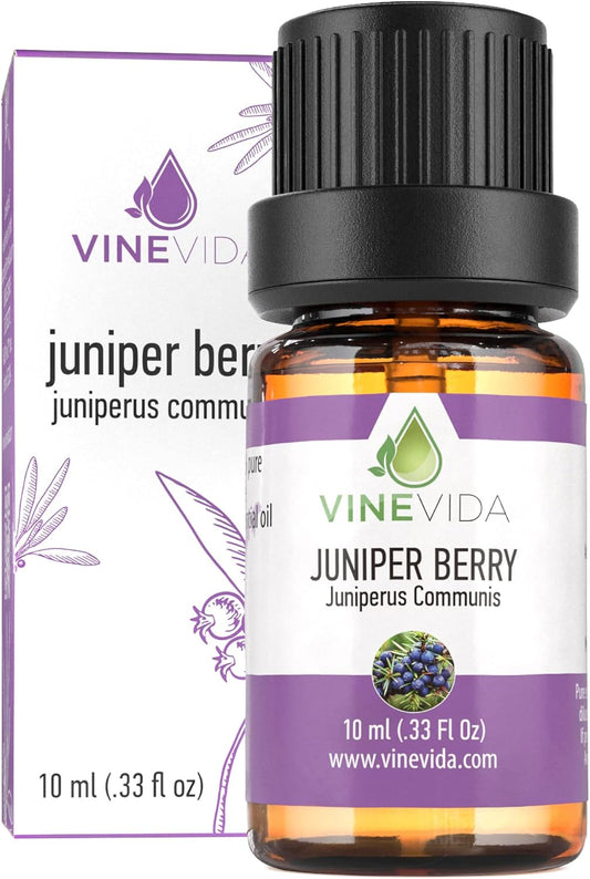 VINEVIDA Juniper Berry Essential Oil 10 mL - Undiluted Candle Scent DIY Scents for Candlemaking Soap Making Safe Skin,4OZV-OBP-JUN-IND-10ML