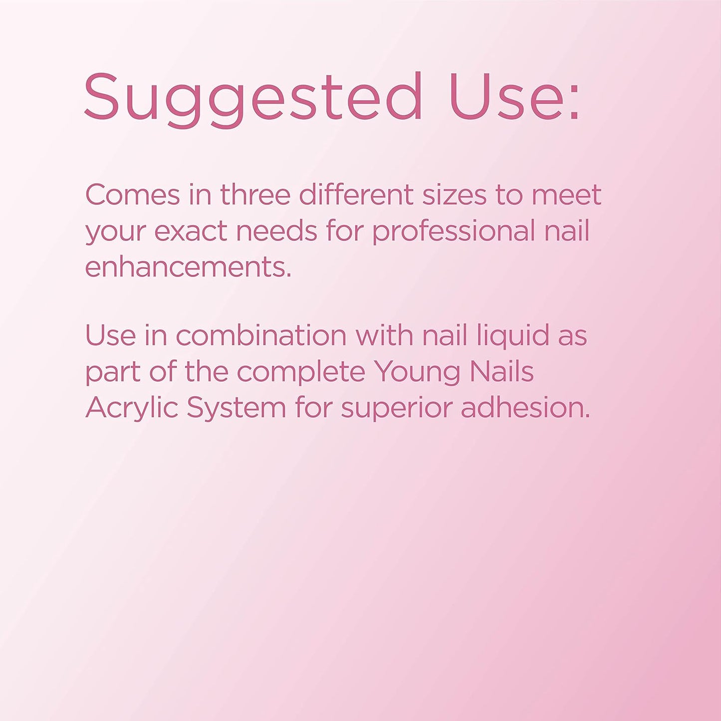Young Nails Acrylic Core Powder - Self-Leveling Acrylic Nail Powder, Clear Nude Pink White Acrylic Powder for Nail Extenstion, Professional Grade, Superior Adhesion, Color - Pink, 85g