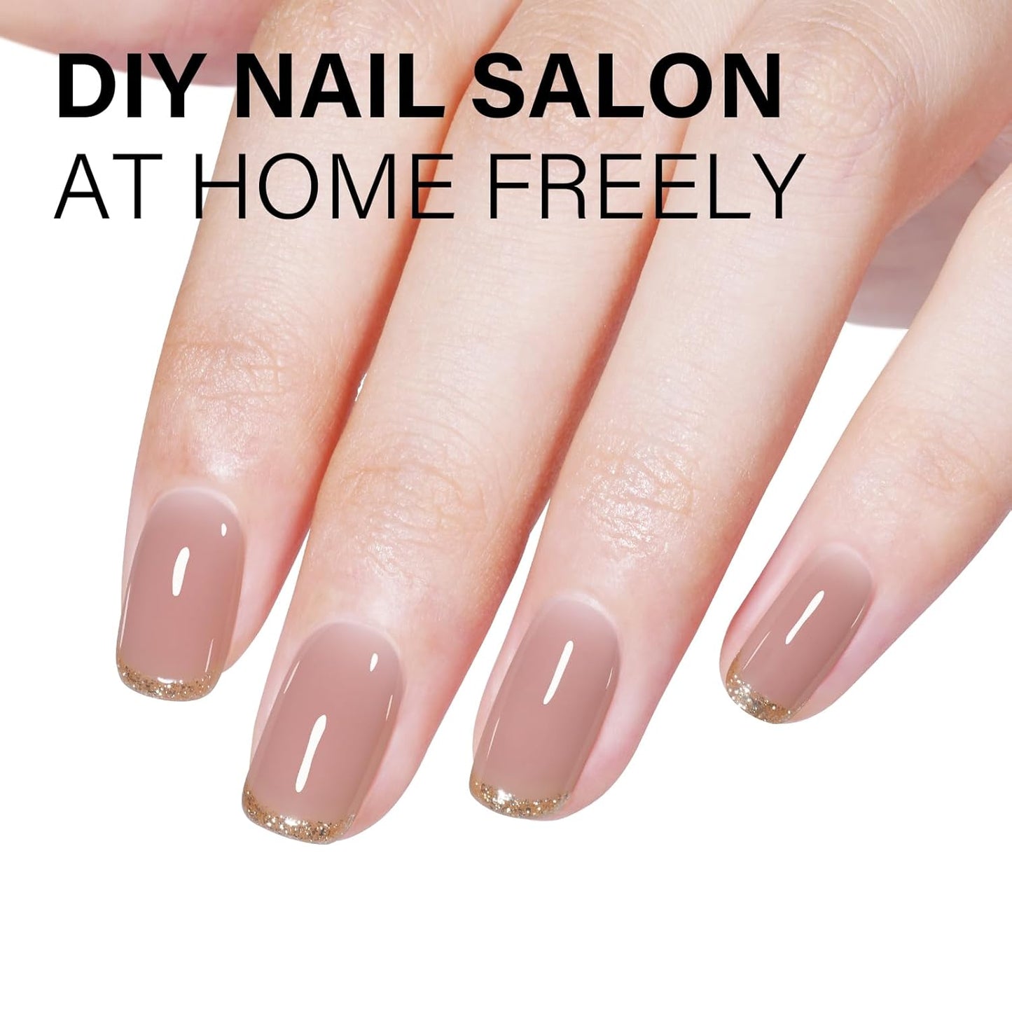 AILLSA Nude Gel Polish Dark Nude Gel Nail Polish Natural Translucent Soak Off U V Neutral Color Sheer Base Nail Gels Polish for Nail Art DIY French Manicure at Home 15 ML GB55