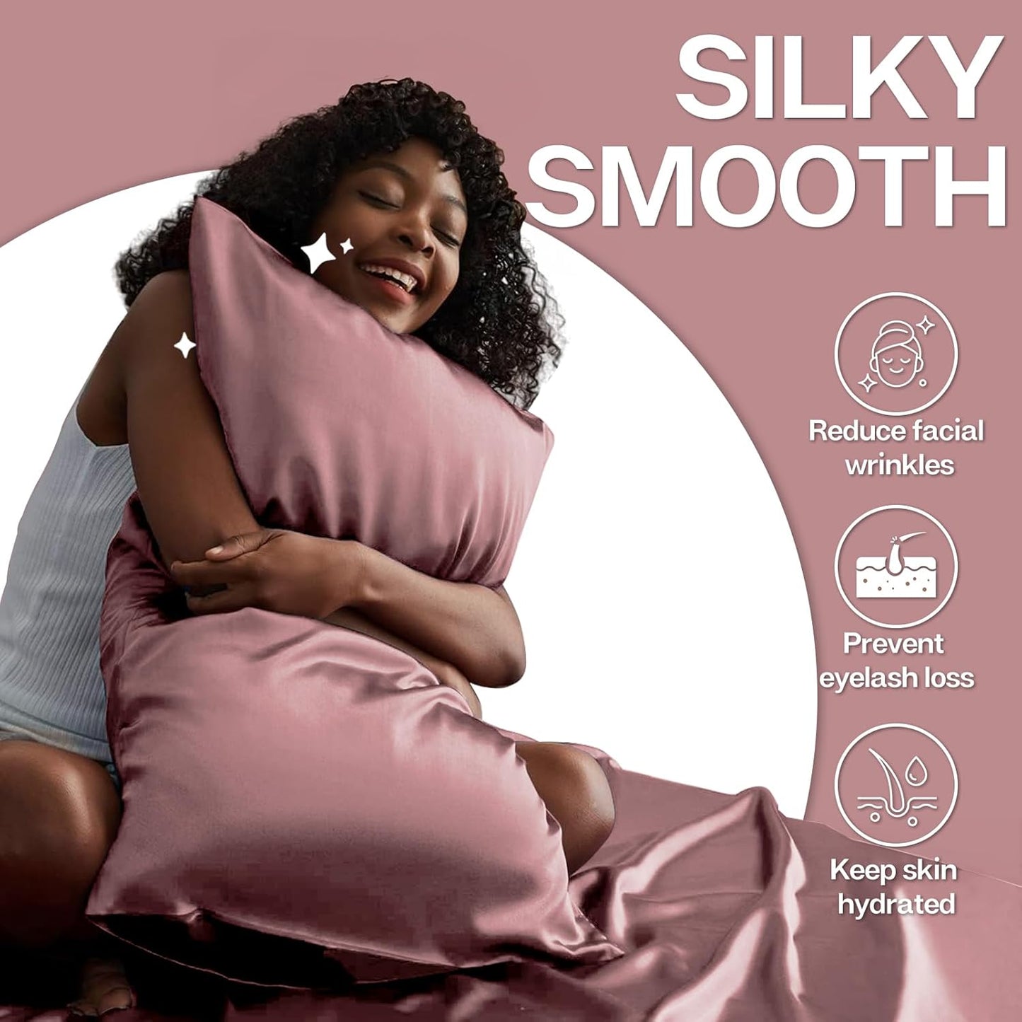 MR&HM Satin Pillowcase for Hair and Skin, Silk Satin Pillowcase 2 Pack, Queen Size Pillow Cases Set of 2, Silky Pillow Cover with Envelope Closure (20x30, Rose Taupe)