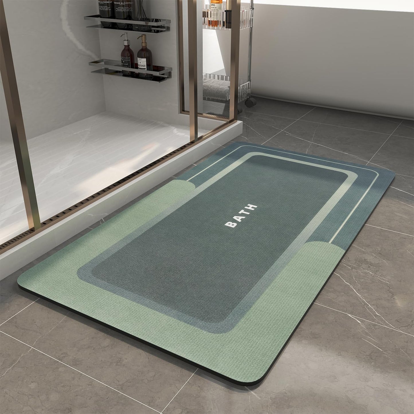 MontVoo Bath Mat - Bathroom Mat Rug Non Slip Super Absorbent Stain Resistant Quick Dry - 24"x35" Green
