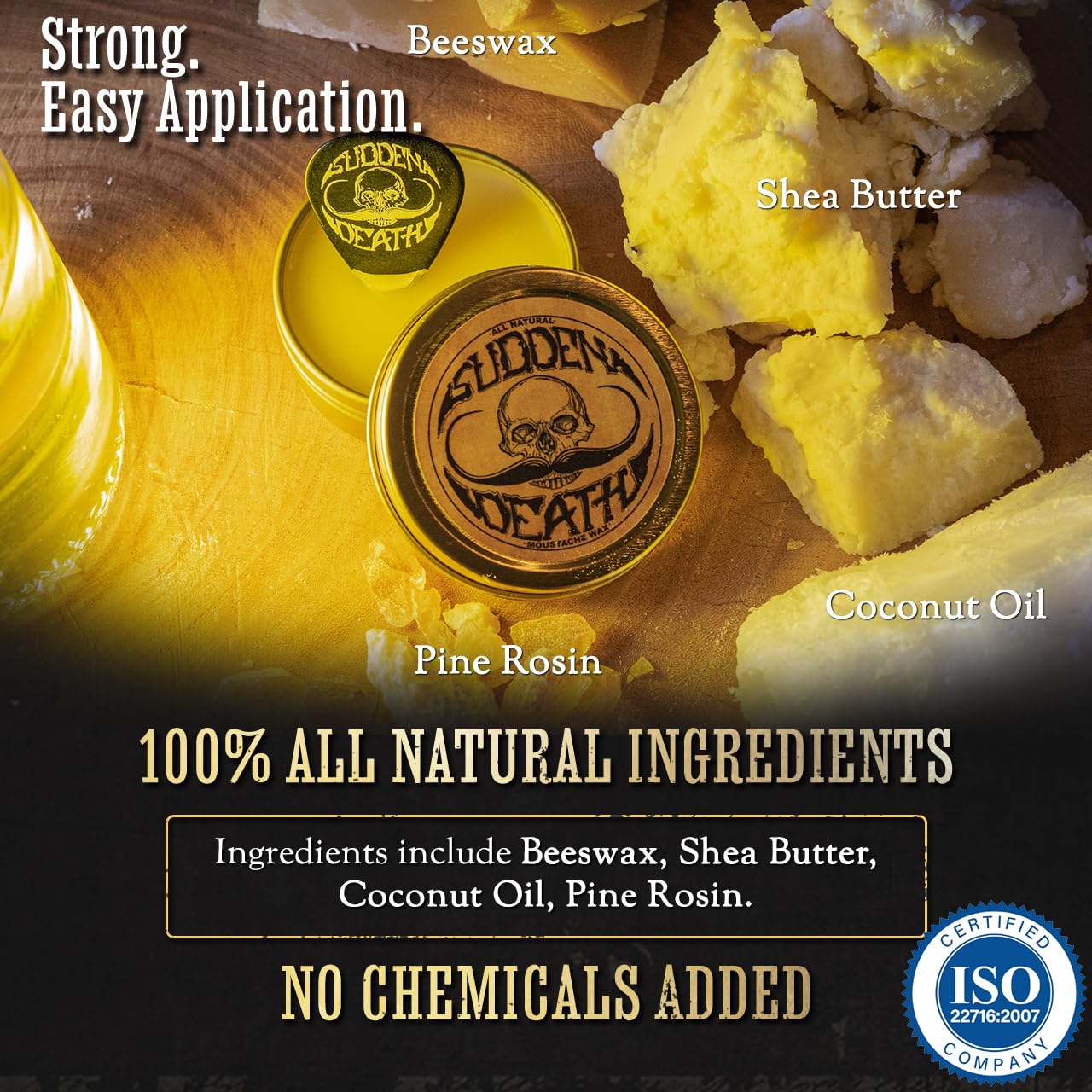 THE VINTAGE GROOMING CO. Gold Standard Mustache Kit - 4 One Ounce Mustache Wax, 2 Combs, 1 Night Fury Mustache Wax Remover Oil