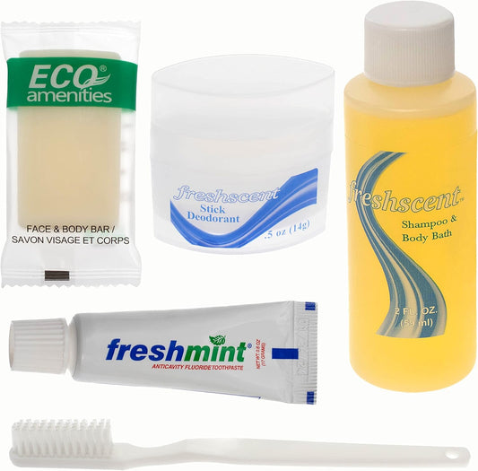 Moda West 96 Kits - Bulk Case of Wholesale Teen Basic Toiletries for Men, Women, Travel, Charity