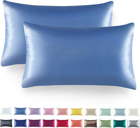 Tyfitb Satin Pillowcase Set for Hair & Skin Care – Cooling, Hypoallergenic, Anti-Frizz, Wrinkle-Free – Soft, Luxurious Pillowcases with Envelope Closure – 2-Pack, Standard Size 20x26, Gift-Ready