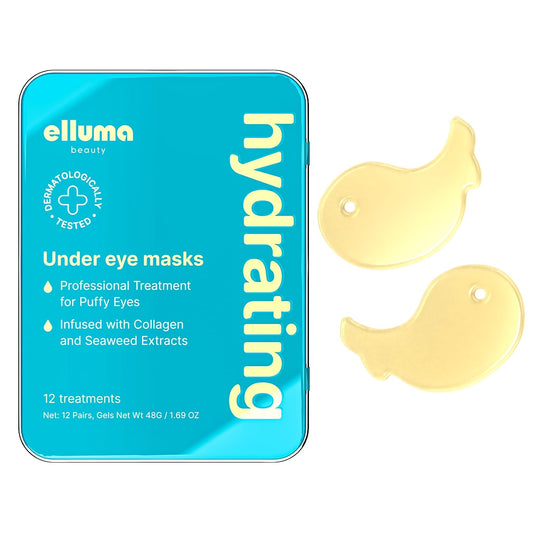 Under Eye Patches 12 Pairs of Themed Hydrogel Eye Gel Pads - For Puffy Eyes and Dark Circles, Under Eye Bags, Wrinkles - Hydrating Set with Seaweed Extracts
