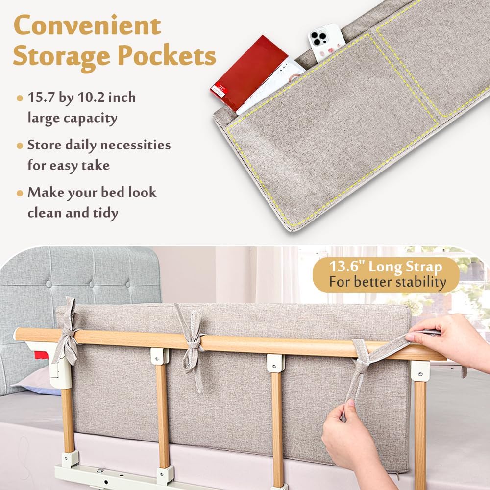 Bed Rail Cushion Hospital Bed Side Rail Pads Medical Foam Padding Bed Fall Protector Rail Covers for Elderly Adults Safety Bed Railing Padded Cover (2 Count)