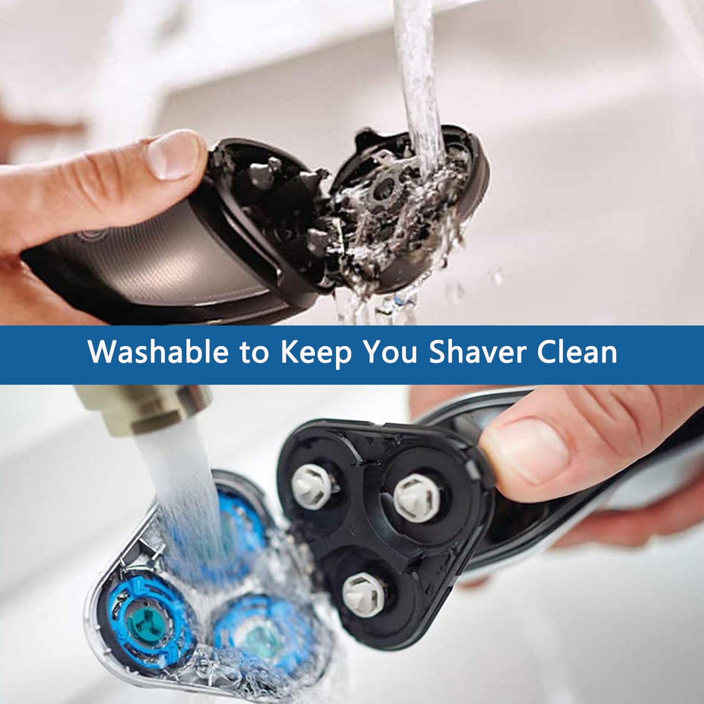 SH60/72 Replacement Heads Compatible with Philips Electric Shaver Series 6000, SH60 Replacement Blades Razor Heads for Shaver S6810/82, S6850/85, S6880/81, Upgraded Shaving Blade 6-Pack