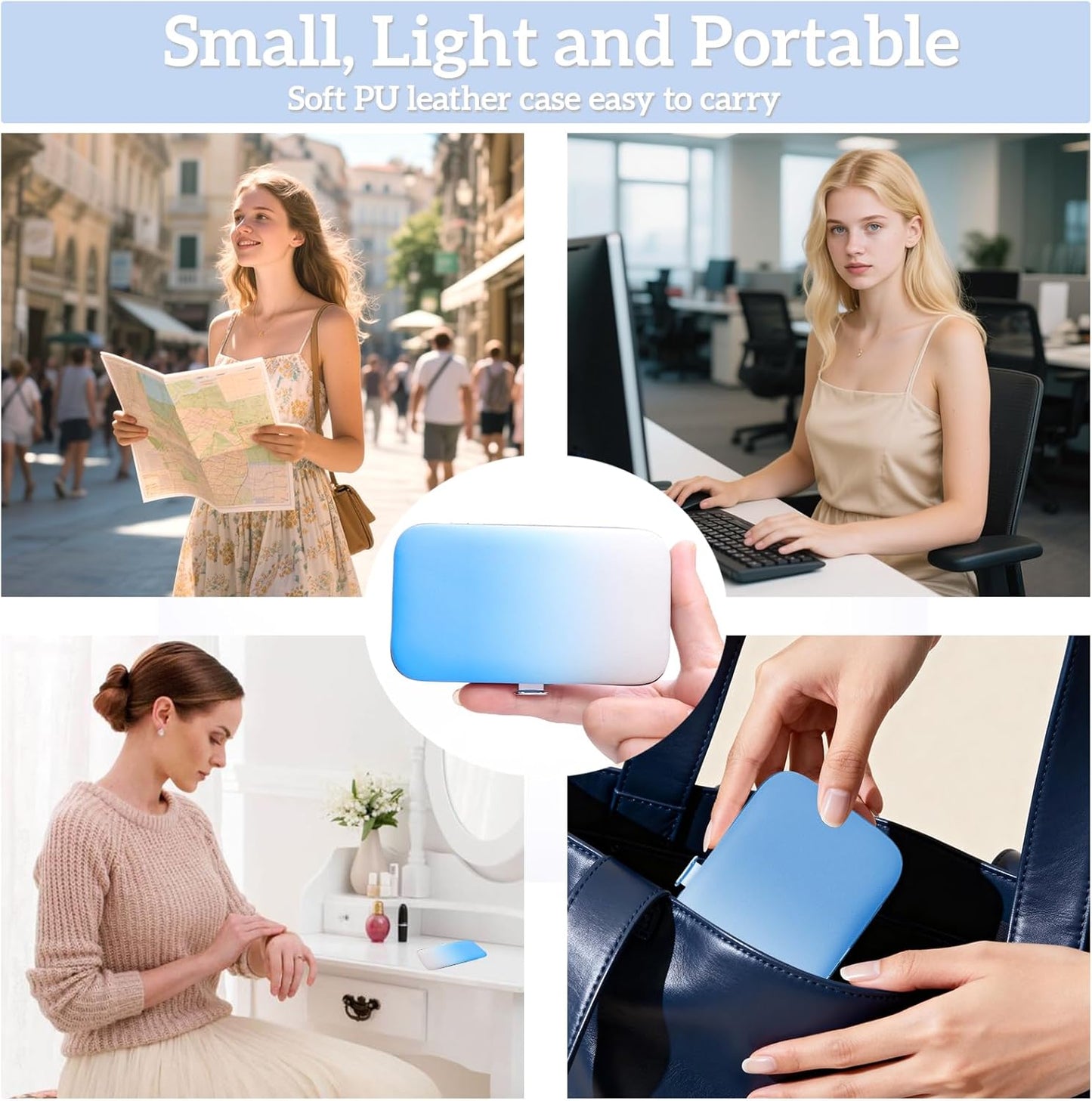 Nail Clippers Set 7 in 1 Stainless Steel, Colorful Manicure Kit Scissors Pedicure Tools Kit with Luxurious Travel Case- Portable Travel Grooming Kit Gift for Women