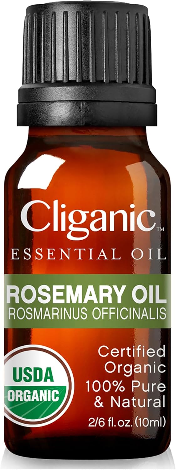 Cliganic Organic Rosemary Essential Oil, 100% Pure Natural, for Hair, Skin, Aromatherapy | Non-GMO Verified (Packaging May Vary)