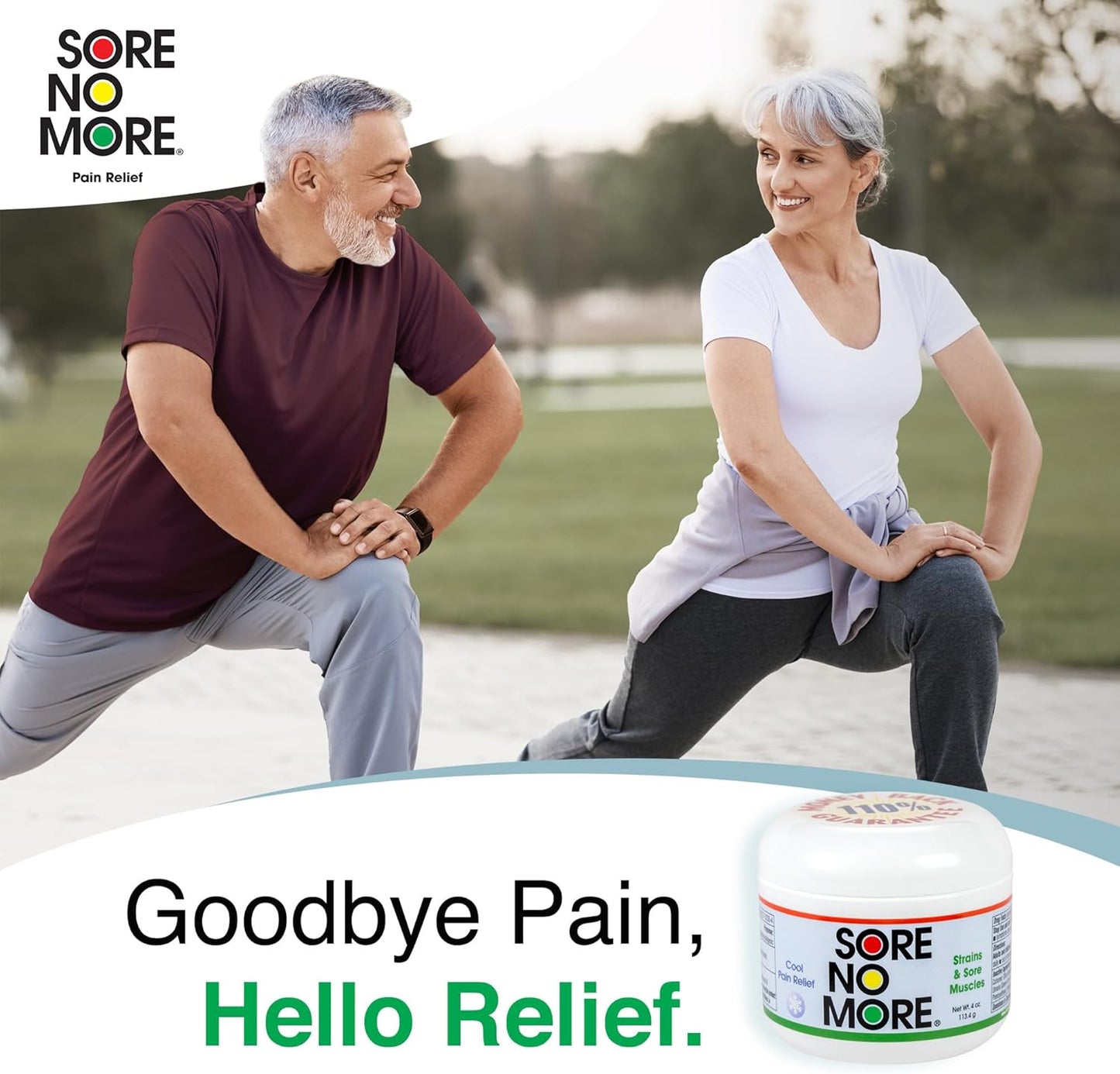 Sore No More Cool Relieving Gel for Aches & Pains in Muscles & Joints associated with Strains, Bruises & Sprains | Absorbs Quickly with a Refreshing Lemon Aroma | 4 oz Jar