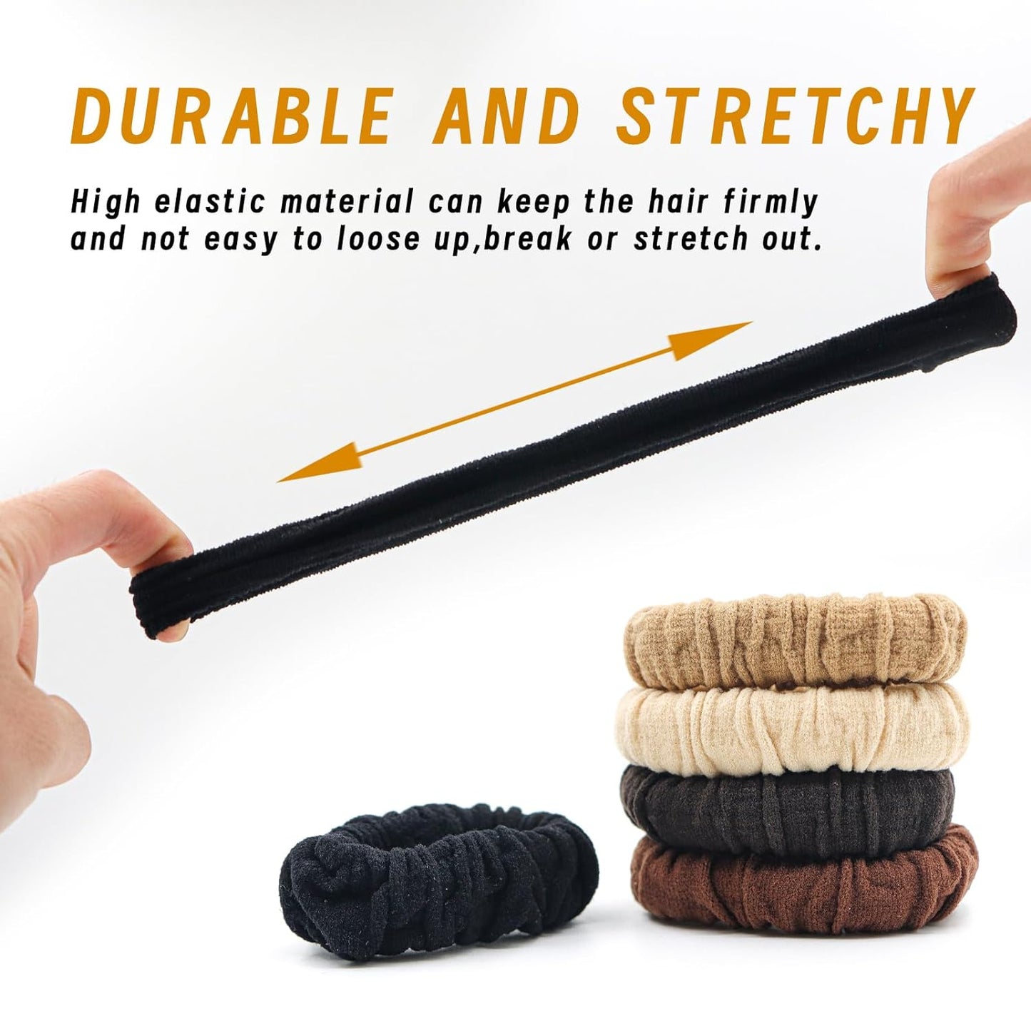 Youxuan No Damage Soft Polyester Hair Ties, No Tug Scrunchies Hair Bands with Strong Elasticity