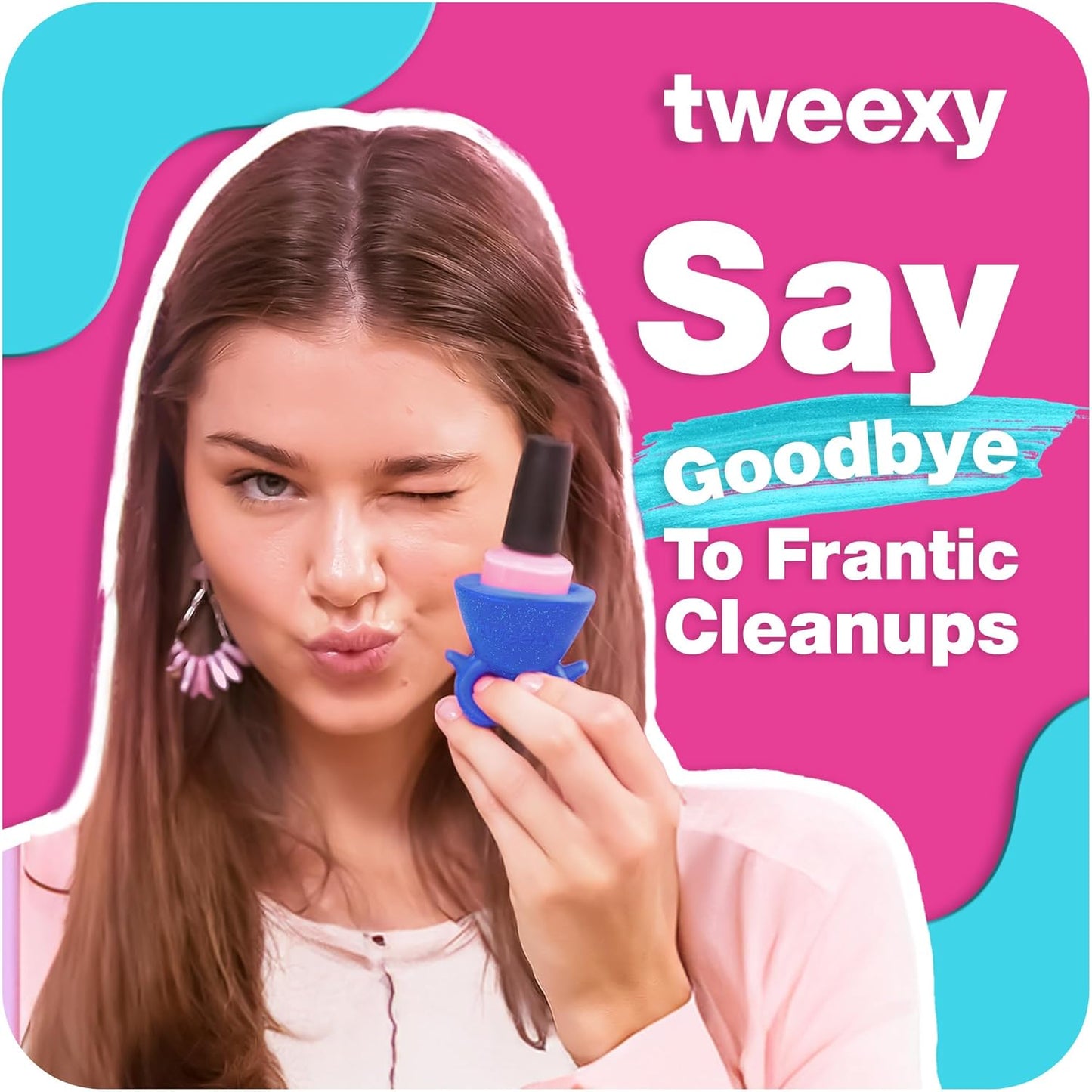 tweexy Wearable Nail Polish Holder Ring - Ideal Gift for Teenage Girls - Nail Polish Holder Stand for Manicure & Pedicure, Fingernail Painting - Nail Polish Accessories (Sapphire Night)