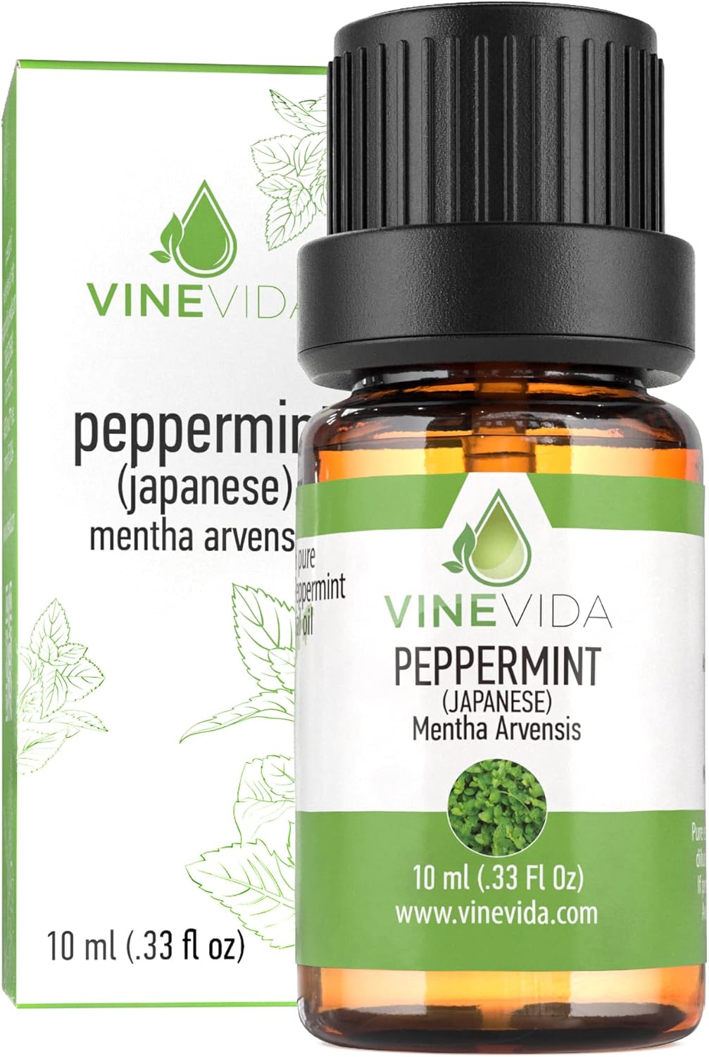 VINEVIDA Peppermint Japanese Essential Oil 10 mL - Undiluted Peppermint Oil 10 mL - Peppermint Candle Oil Scent - DIY Candle Scents for Candlemaking - 10 mL Essential Oil for Soap Making Safe for Skin