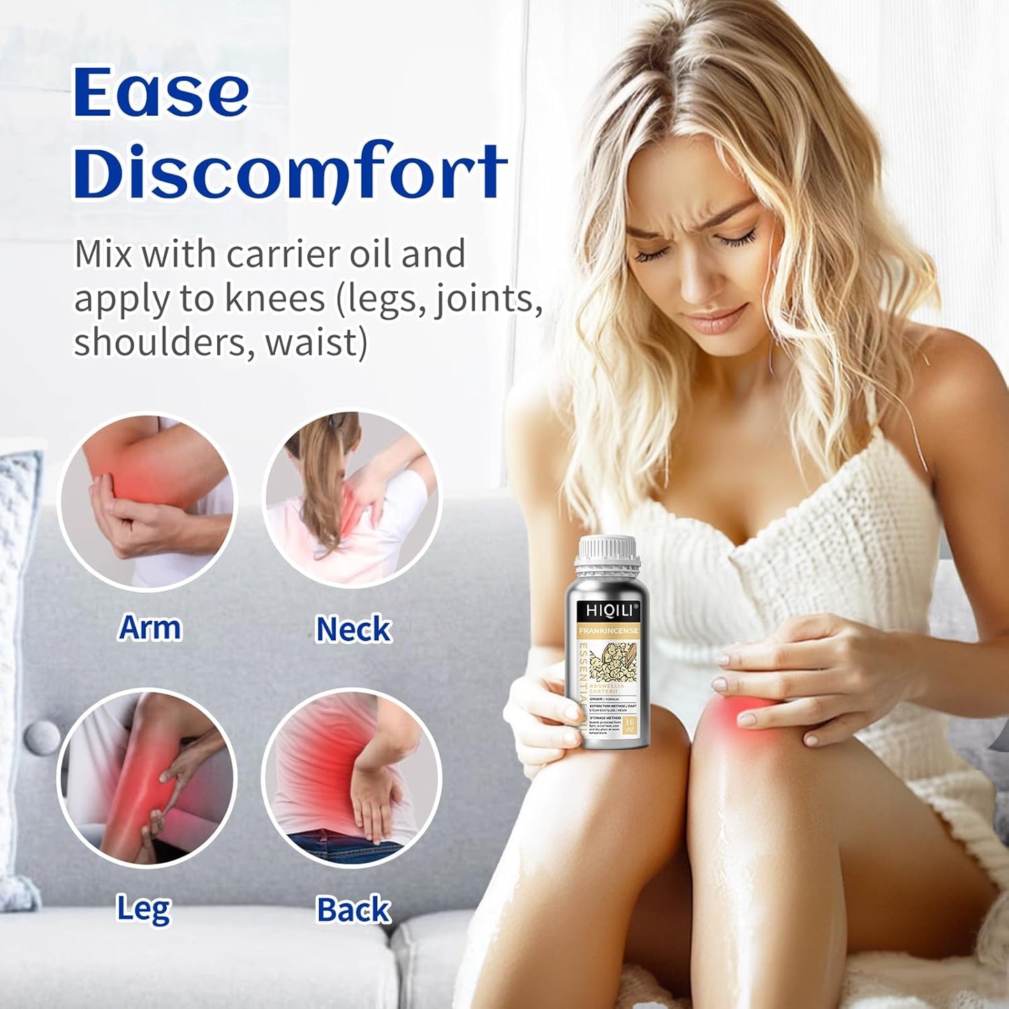 HIQILI 16 Fl Oz Frankincense Essential Oil, for Massage Skin Care, Diffuser, Aromatherapy, 100% Pure Undiluted