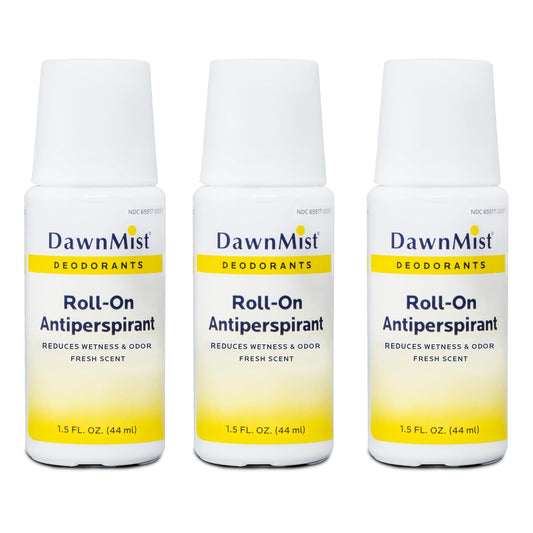 Dukal RD15 DawnMist Roll On Antiperspirant & Deodorant, Fresh Scent, Travel Size, 1.5oz, 3 pack