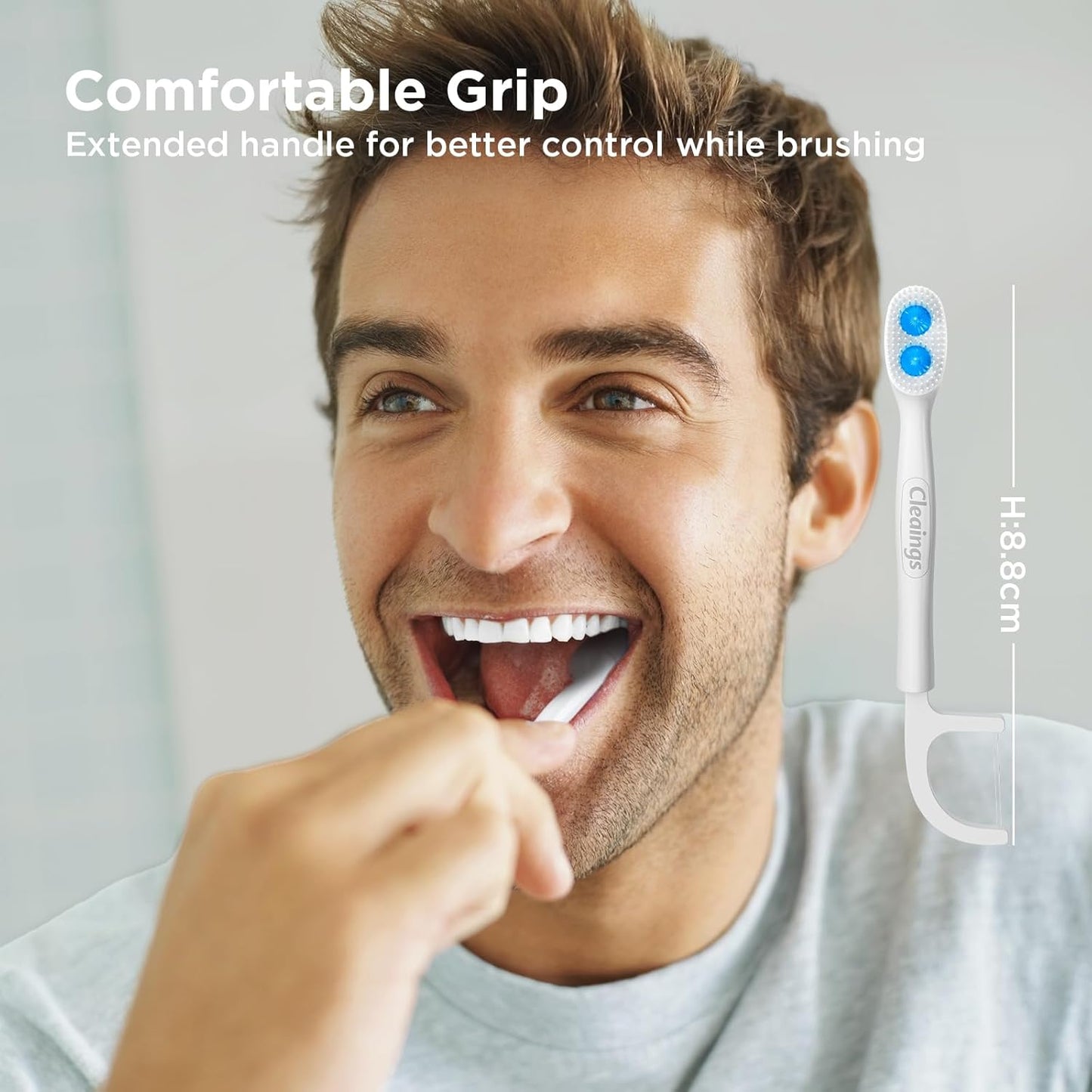 cleaings® Disposable Toothbrushes with Toothpaste - 4-in-1 Mini Travel Toothbrushes, Built-in Tongue Scraper, Floss & Picks for On-The-Go, Camping, Work (Extra Strong Mint)