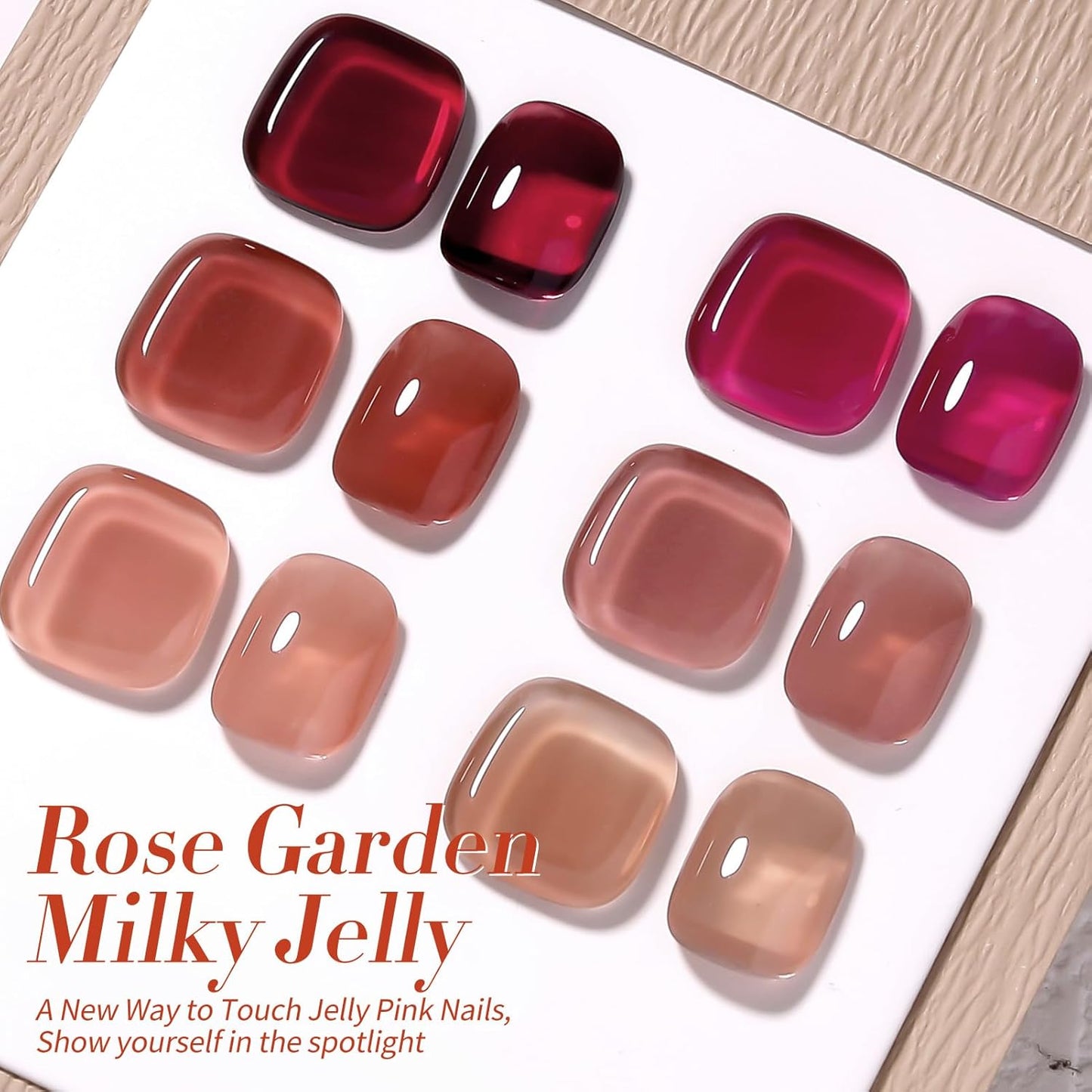 Born Pretty Jelly Burgundy Gel Nail Polish Fall Winter Jelly Blood Wine Red Brown Nude Purple Halloween Translucent Sheer Gel Polish Set Nail Art Varnish Manicure 6PCS