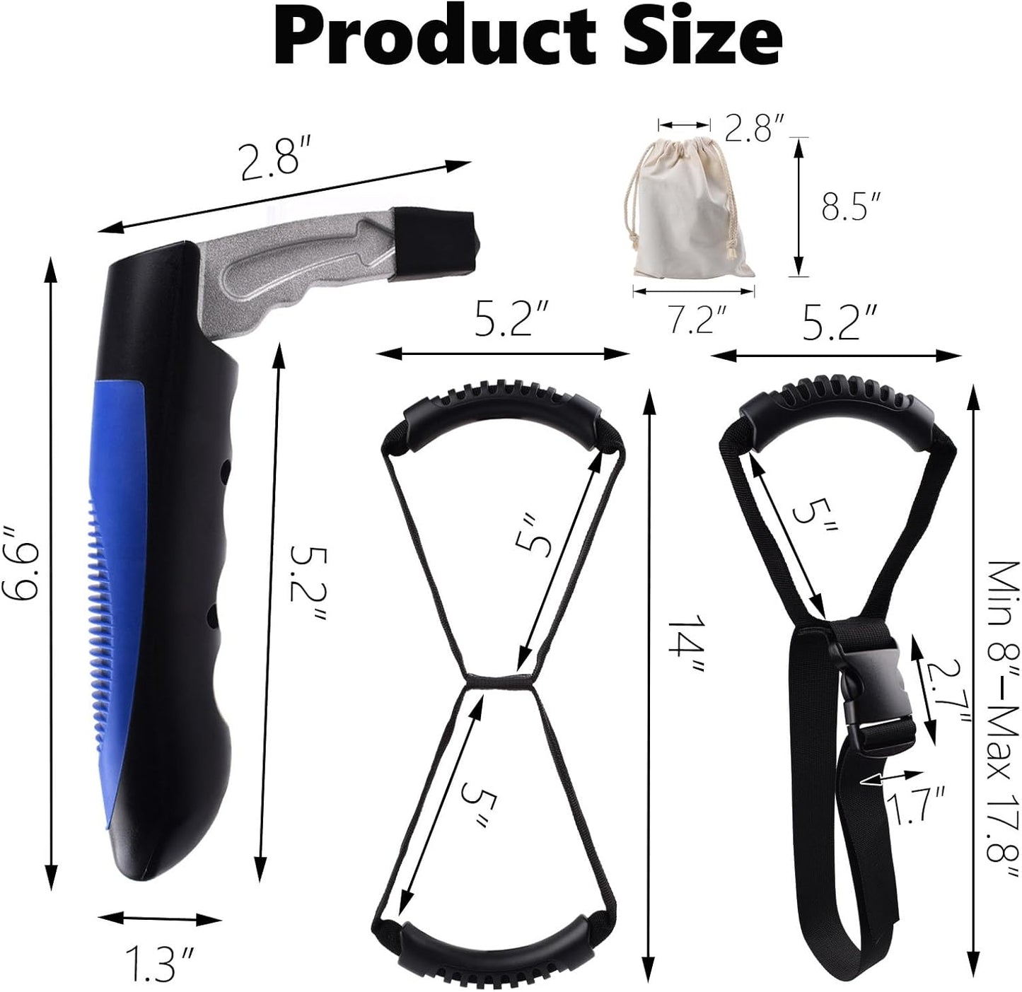 3PC Mobility Standalone Standing Assist Grip Handle/Adjustable Standing Aid Safety Handle/Kit Car Door Assist Handle for Elderly and Handicapped, Injured, Pregnant Woman