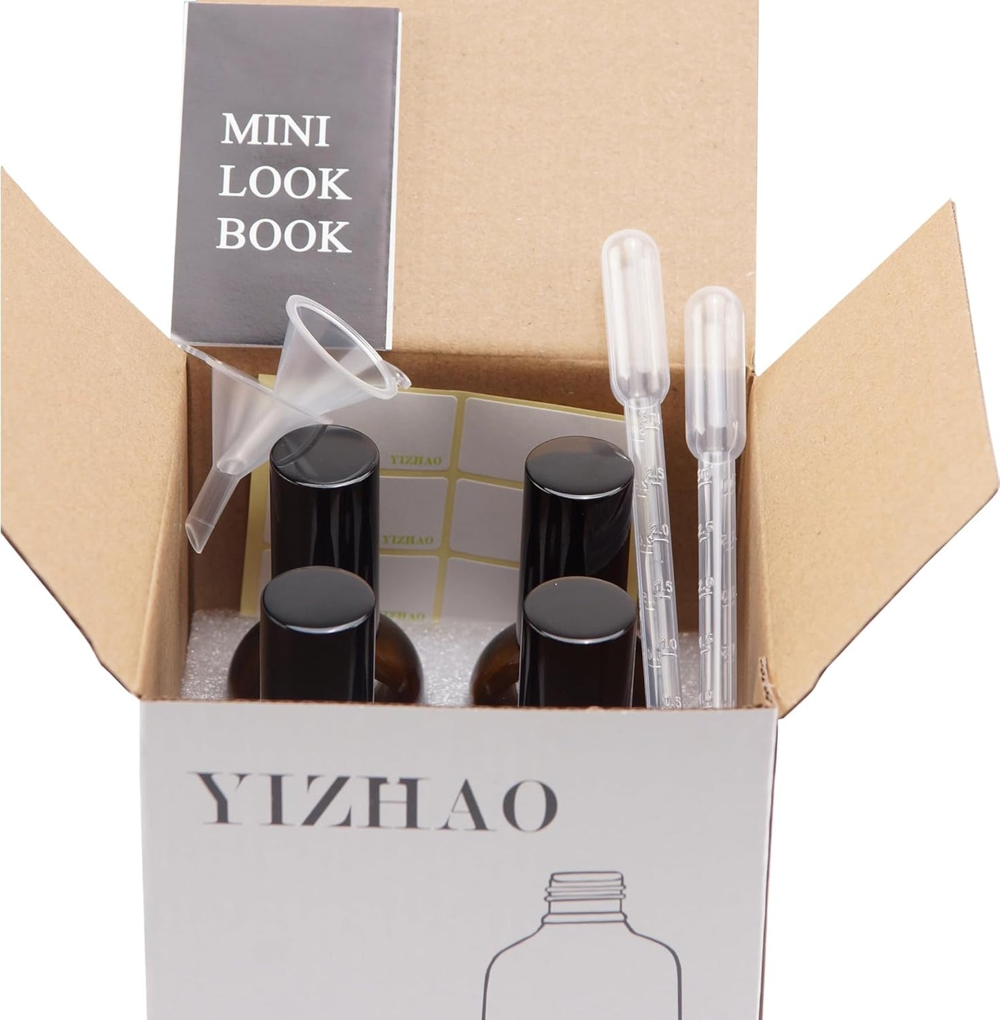 YIZHAO Clear Glass Spray Bottles 4oz, with Small Fine Mist Spray, Metal Cap, Refillable for Essential Oil,Travel,Cleaning,Perfume,Aromatherapy,Makeup – 4 Pcs