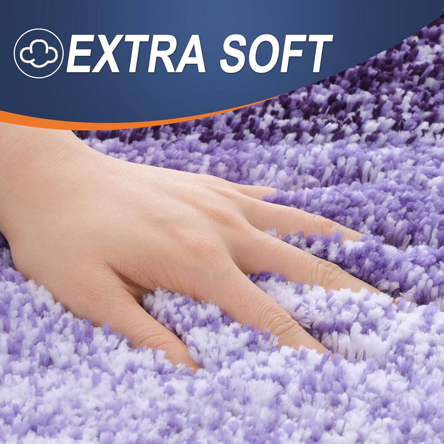 OLANLY Bathroom Runner Rugs 70x24, Extra Soft Absorbent Microfiber Bath Rugs, Rubber Backing, Quick Dry, Machine Washable Bath Mats for Bathroom Floor, Tub and Shower, Home Decor Accessories, Violet